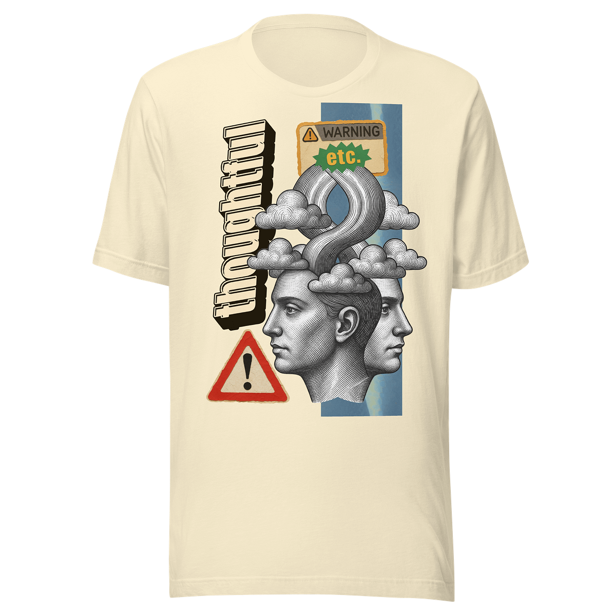 Thoughtful Warning Collage Tee
