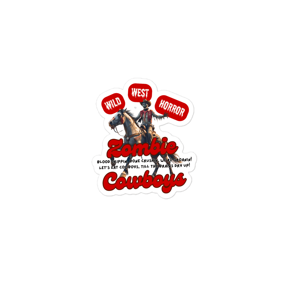 Zombie Cowboys Wild West Horror Kiss Cut Sticker