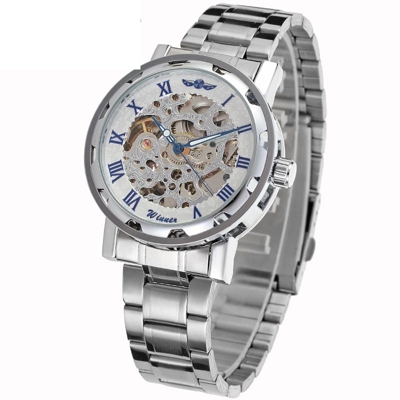 Openwork mechanical watch with exposed gears