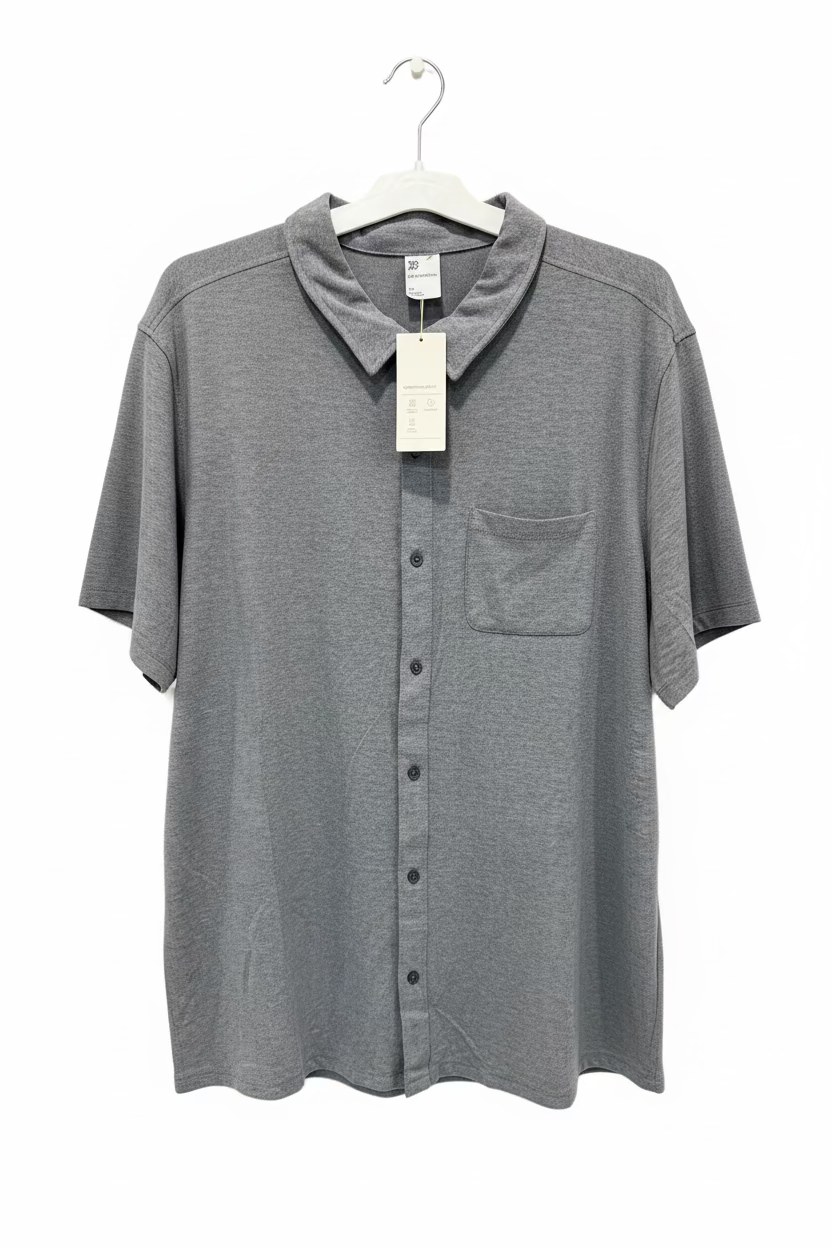 All in Motion Men’s Gray Short-Sleeve Commuter Shirt – Size XXL