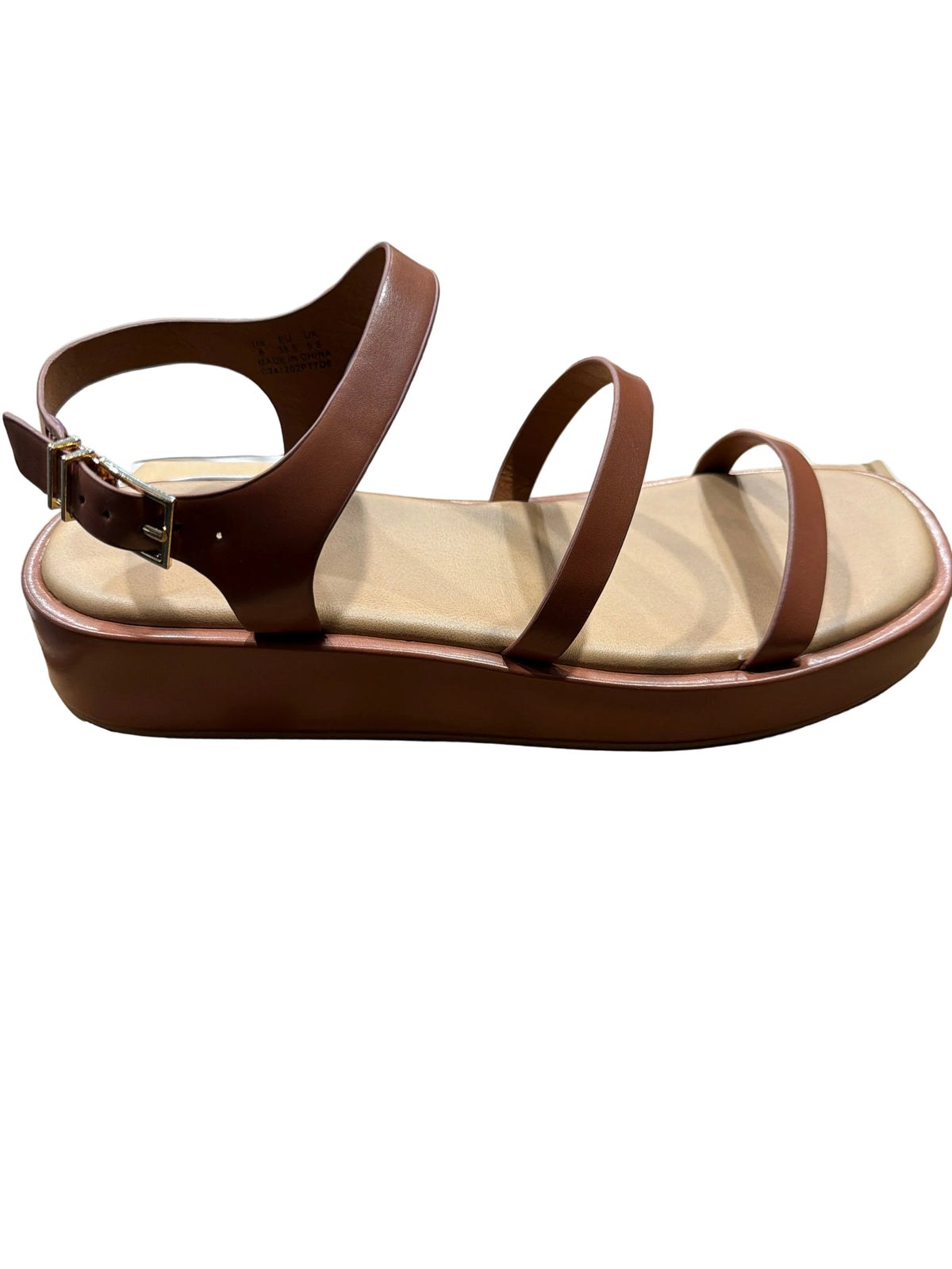 Amazon Essentials Women’s Brown Strappy Platform Sandals