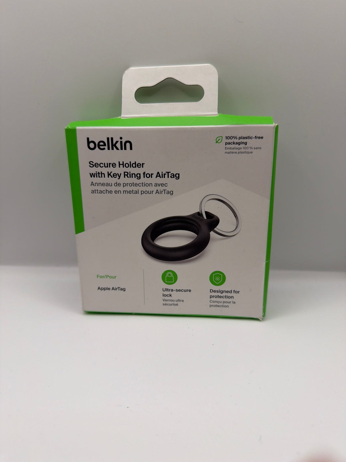 Belkin Secure Holder with Key Ring for Apple AirTag – Black