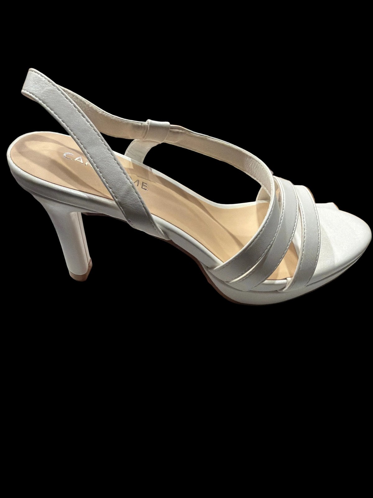 Carmela Women’s White Strappy Slingback Heels