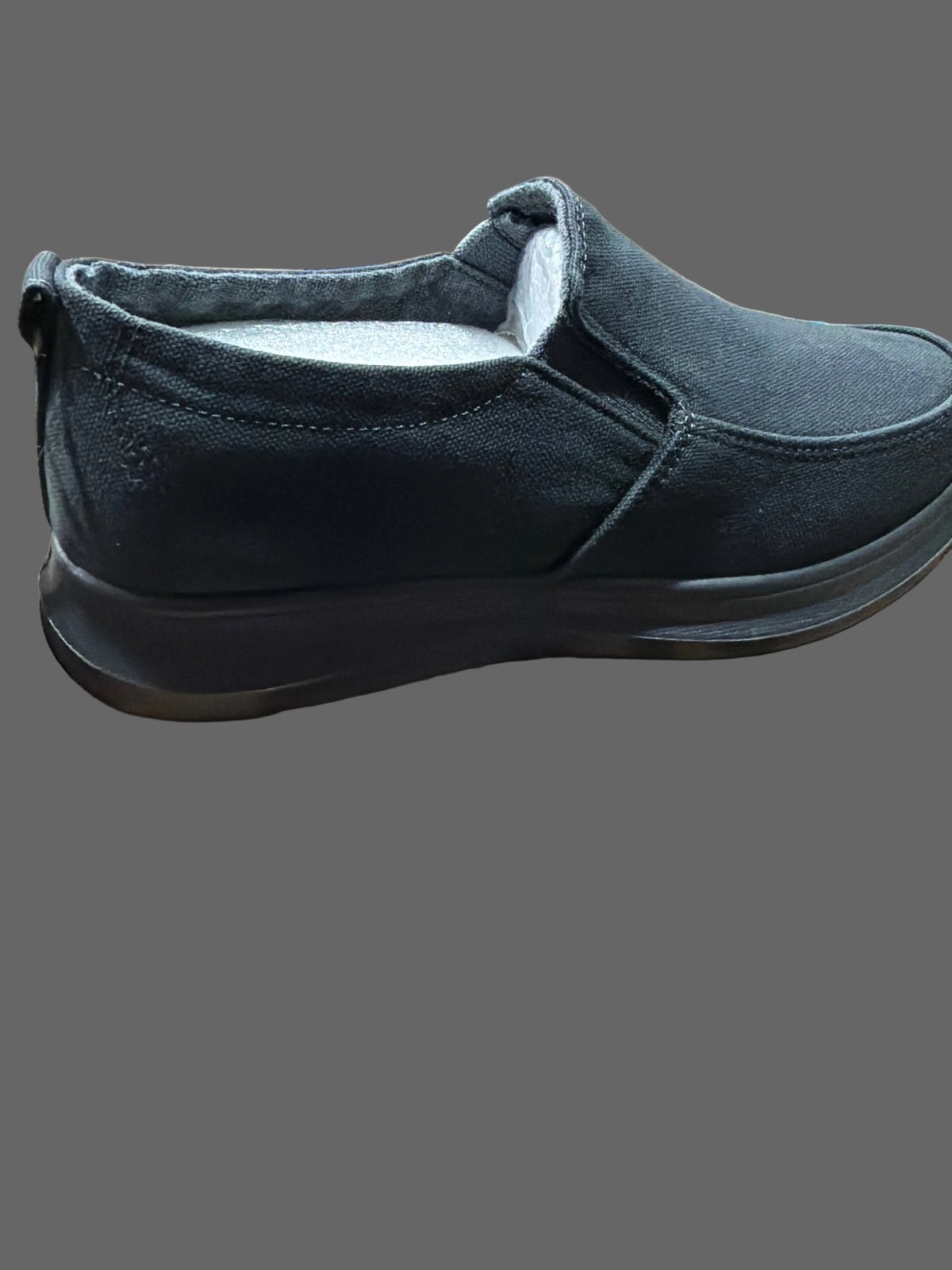 Empty Entire Men’s Black Canvas Slip-On Loafers