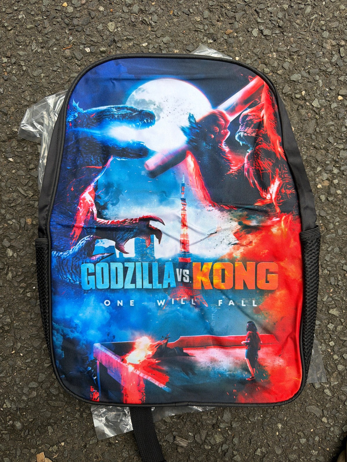 Godzilla vs. Kong Kids School Backpack “One Will Fall” Blue & Red