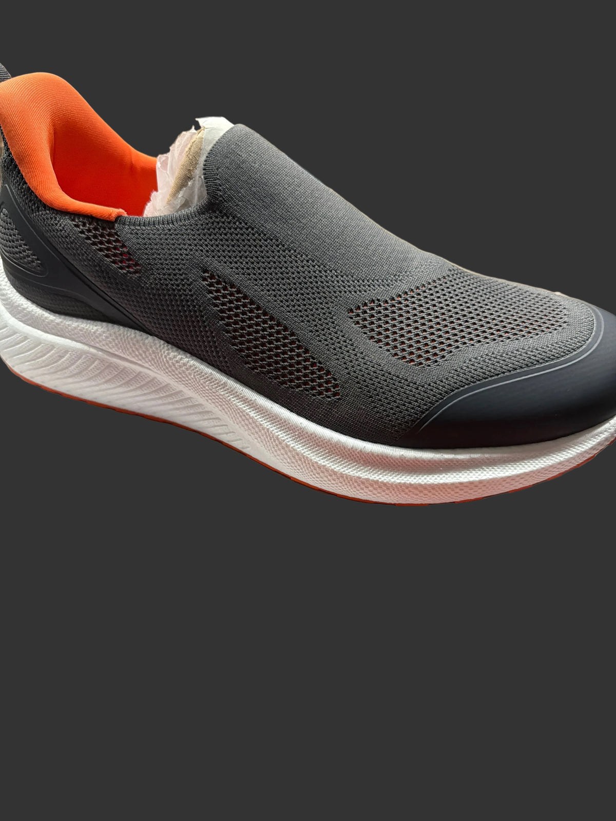 Men’s Gray Knit Slip-On Athletic Walking Shoes