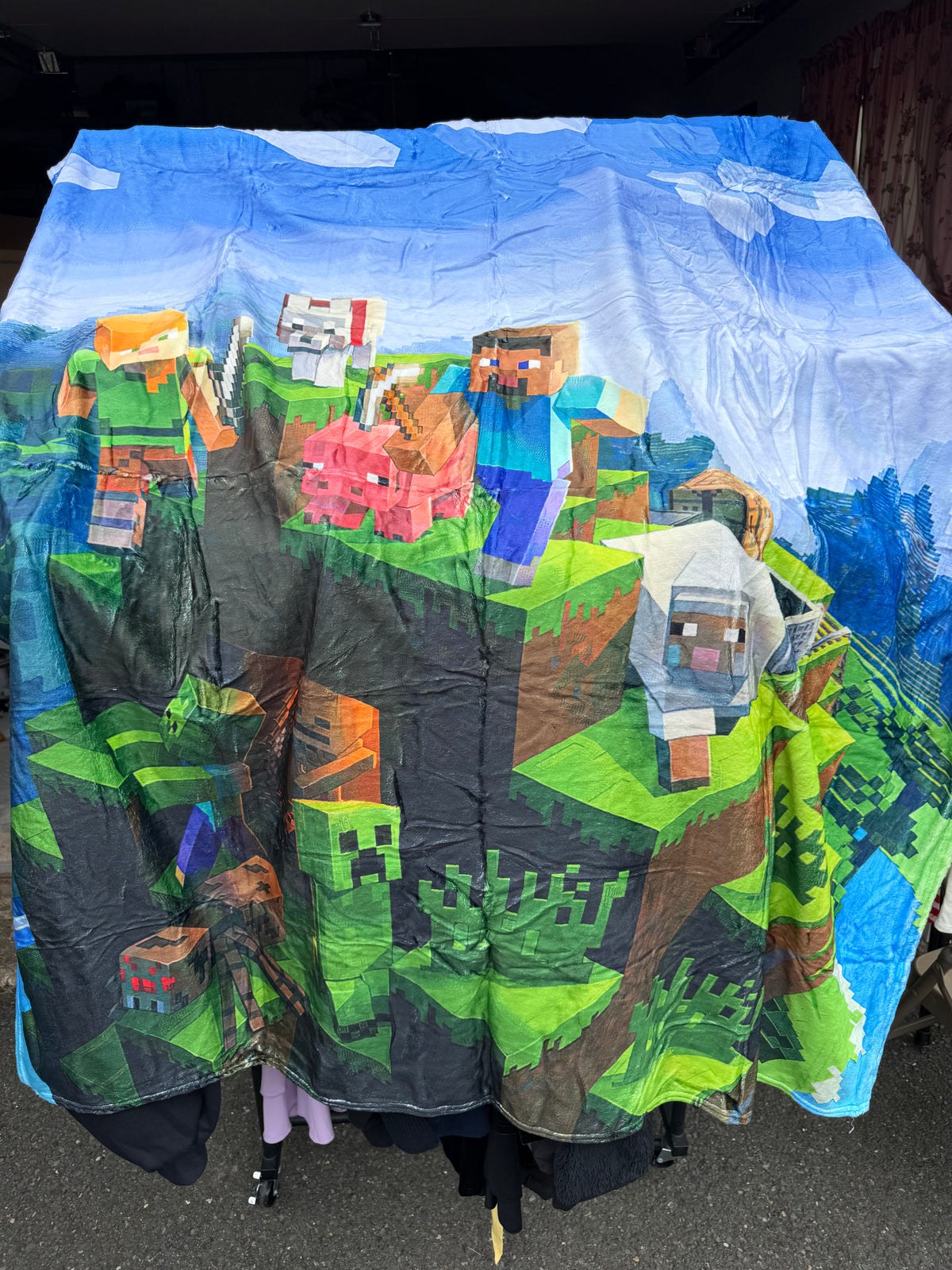 Minecraft Steve Alex Creeper & Mobs Plush Fleece Throw Blanket 50x60