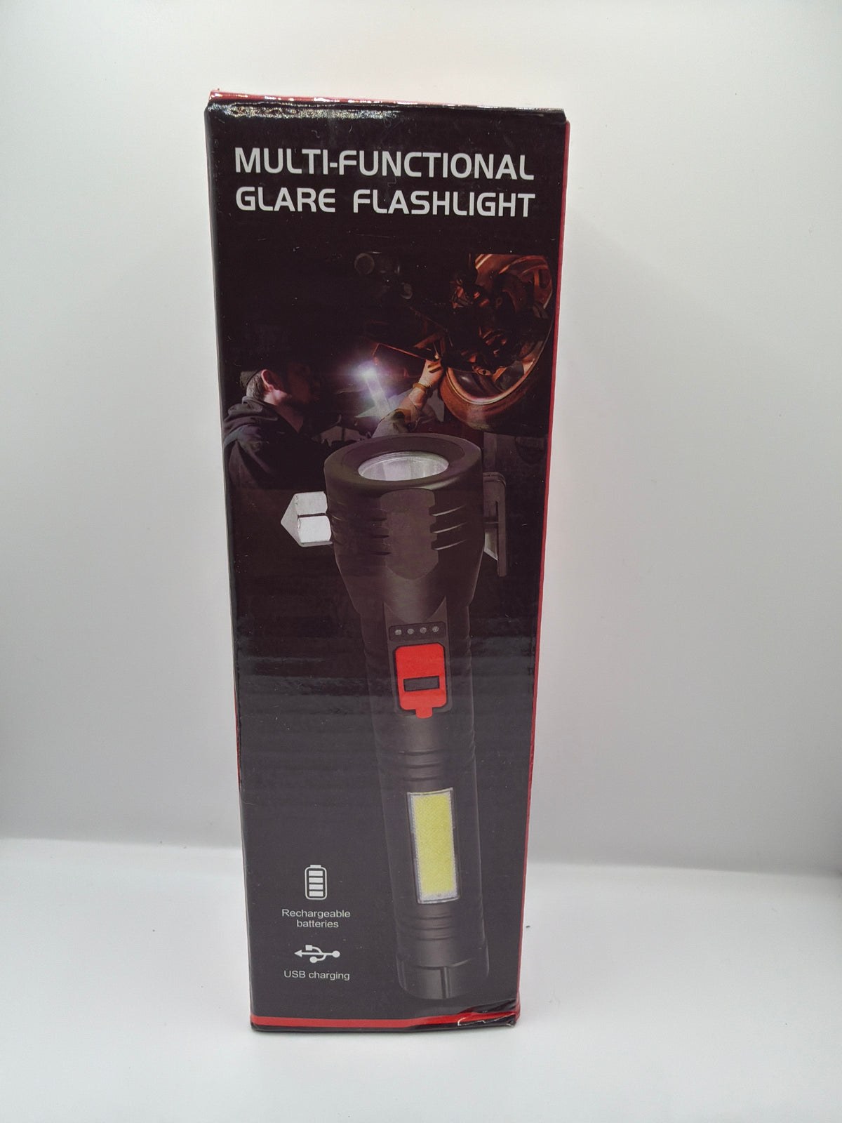 Multi-Functional Rechargeable LED Flashlight with Side Work Light