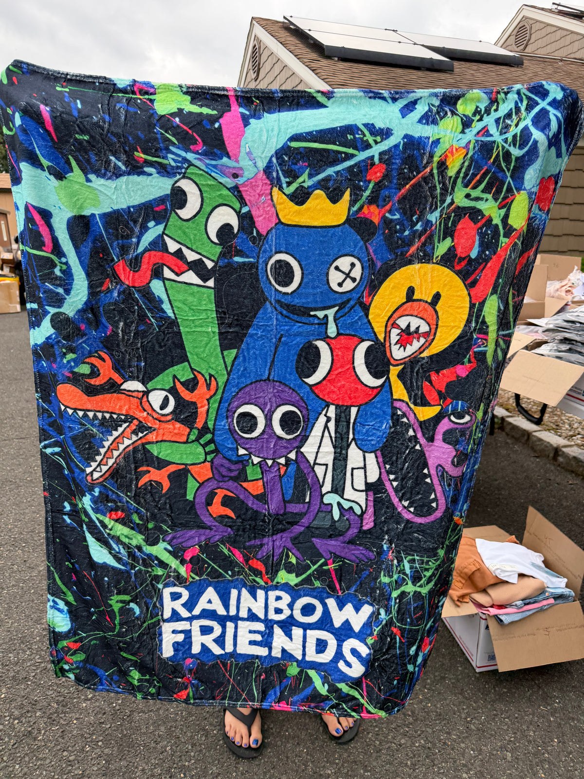 Roblox Rainbow Friends character plush throw blanket