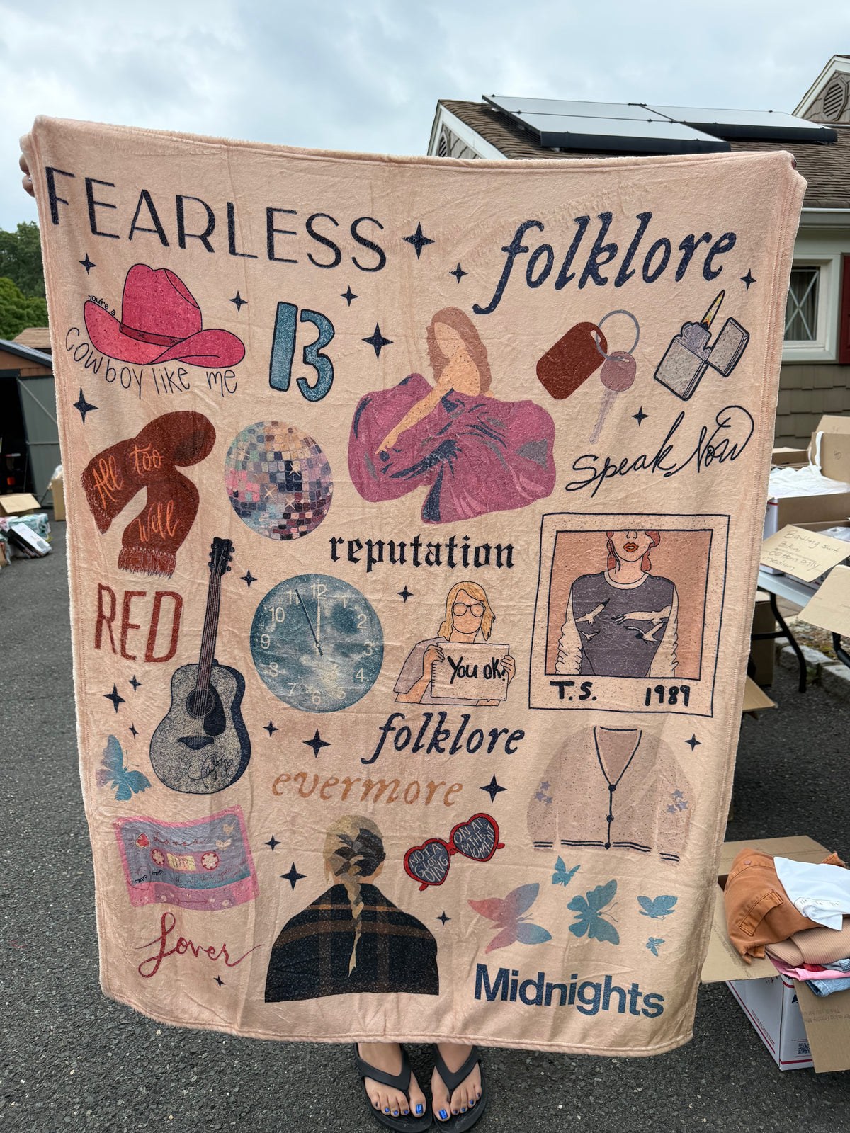 Taylor Swift Inspired Eras Album Collage Plush Throw Blanket 50” x 60”
