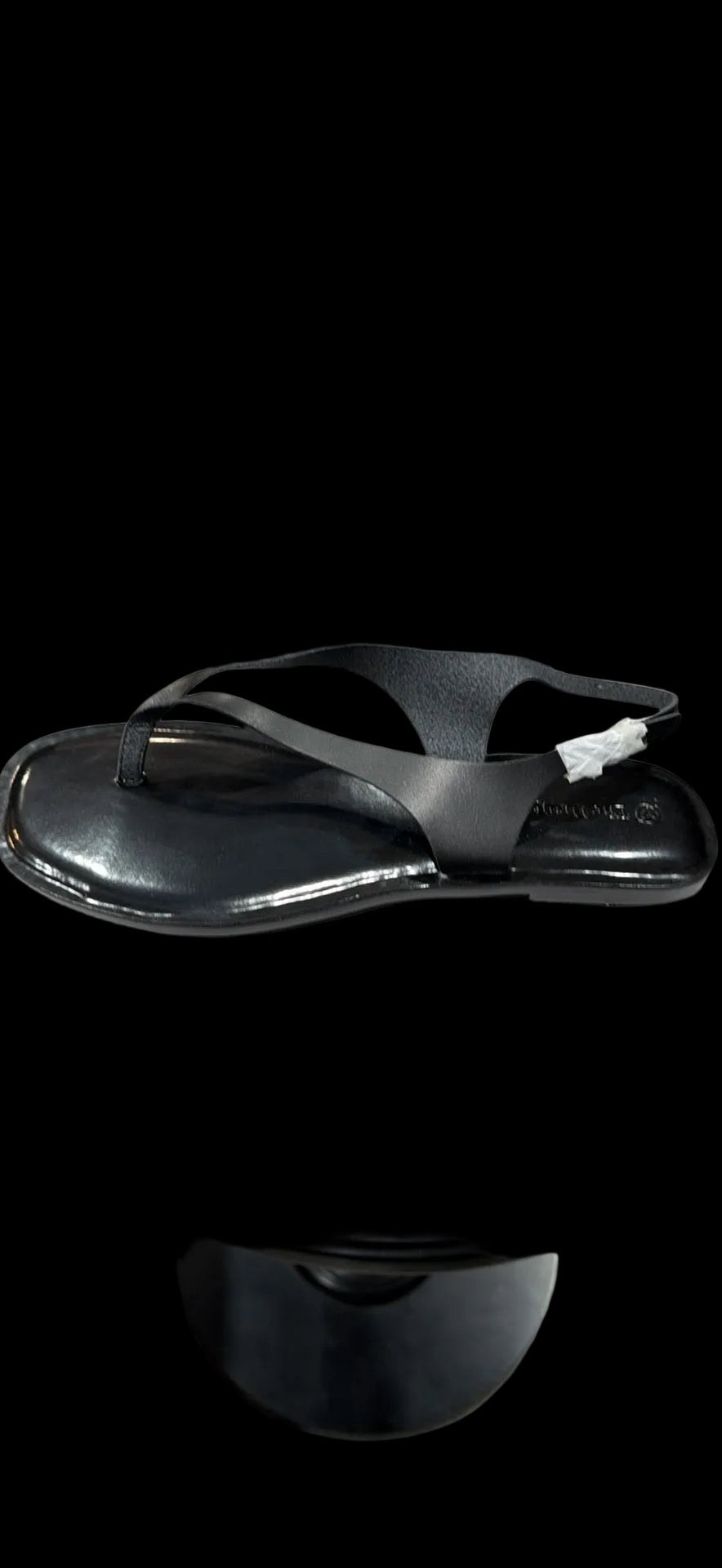 The Drop Women’s Black Strappy Slingback Flat Sandals