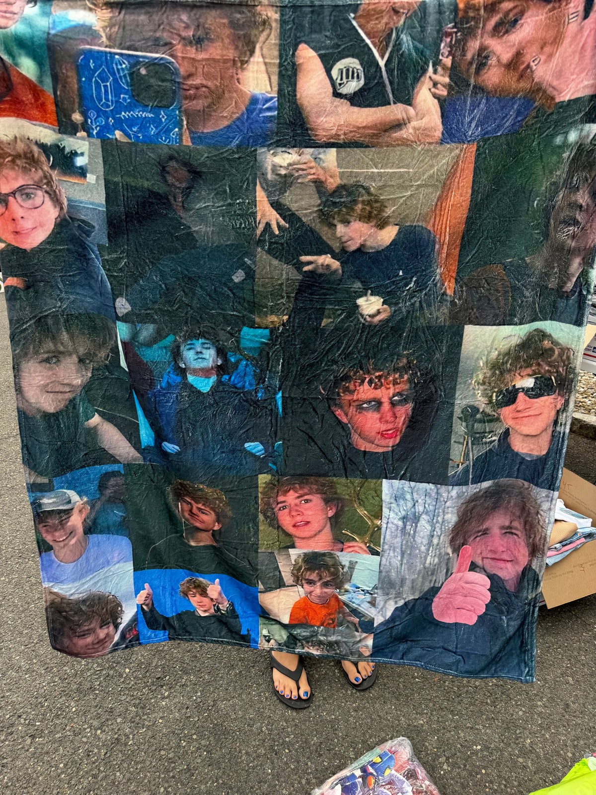 Walker Scobell Photo Collage Fleece Throw Blanket – Percy Jackson Fan Decor