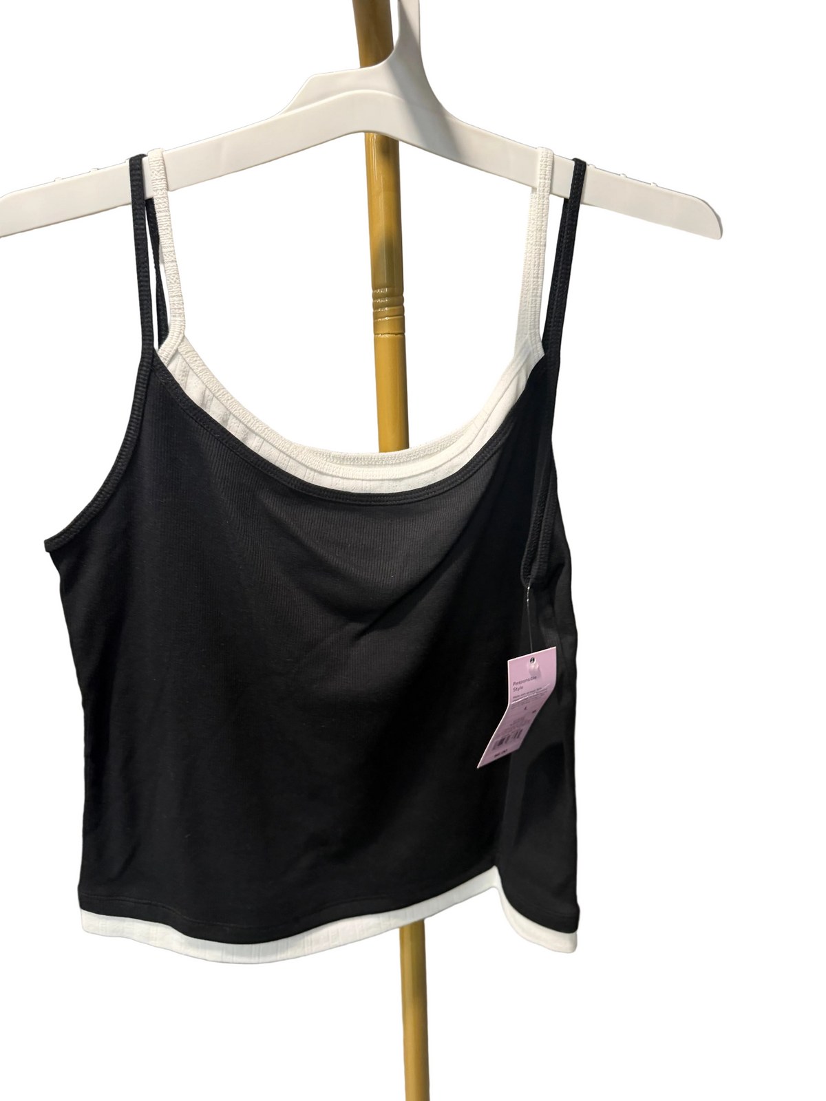 Women’s Black and White Layered Camisole Tank Top