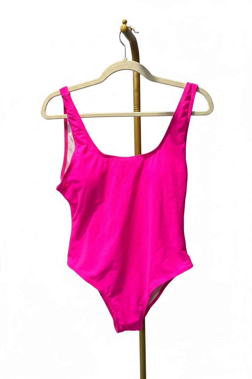Women’s Hot-Pink One-Piece Swimsuit with Padded Cups