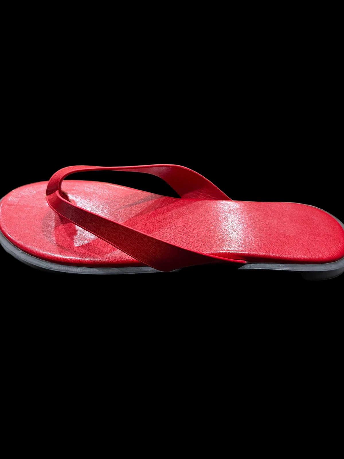 Women’s Red Metallic Toe-Loop Sandals