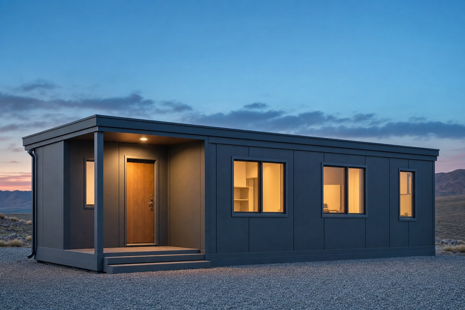 Modular disaster relief housing community prepared for recovery