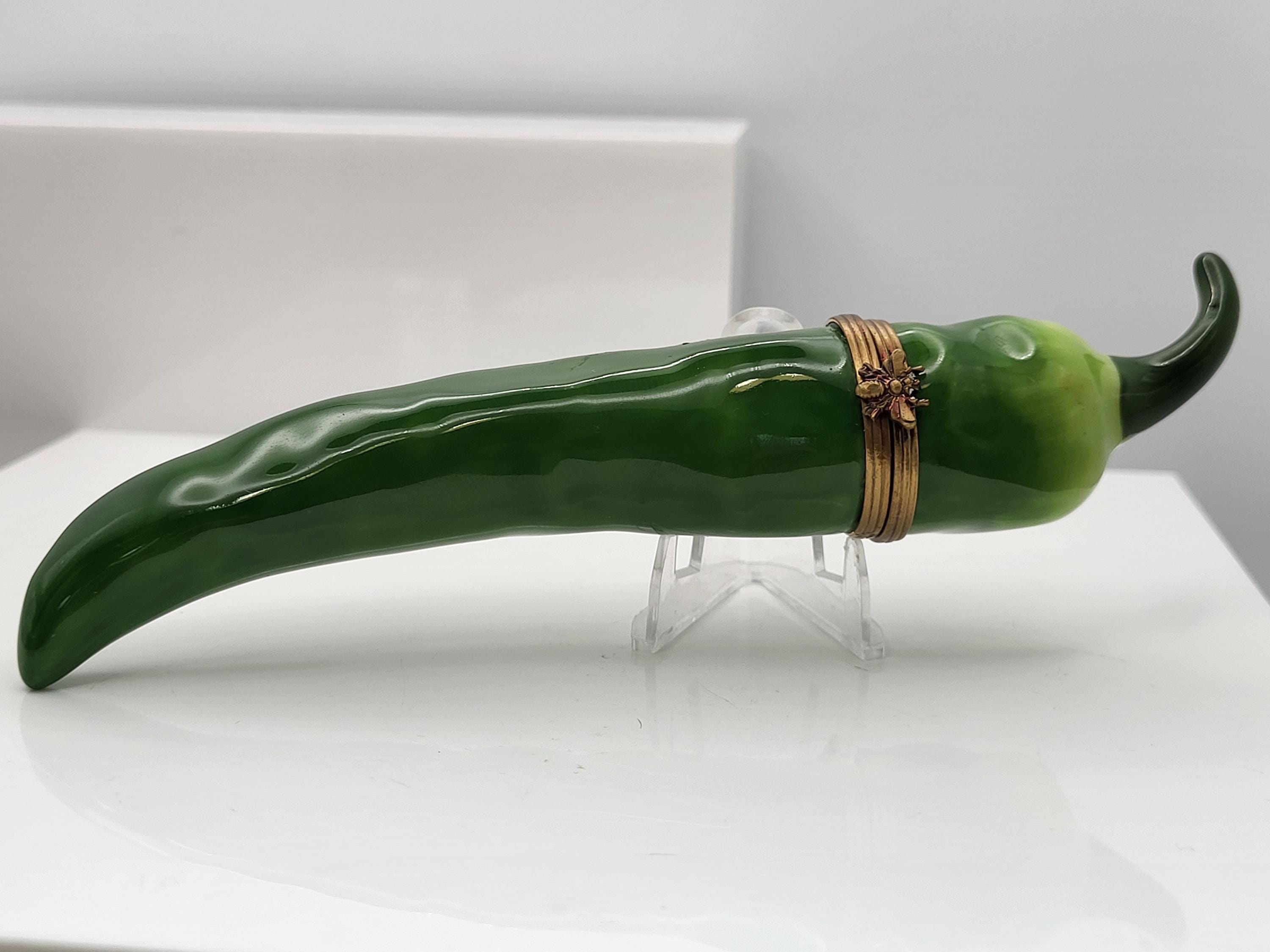 Vintage Green Chili French Limoge. signed by artist.