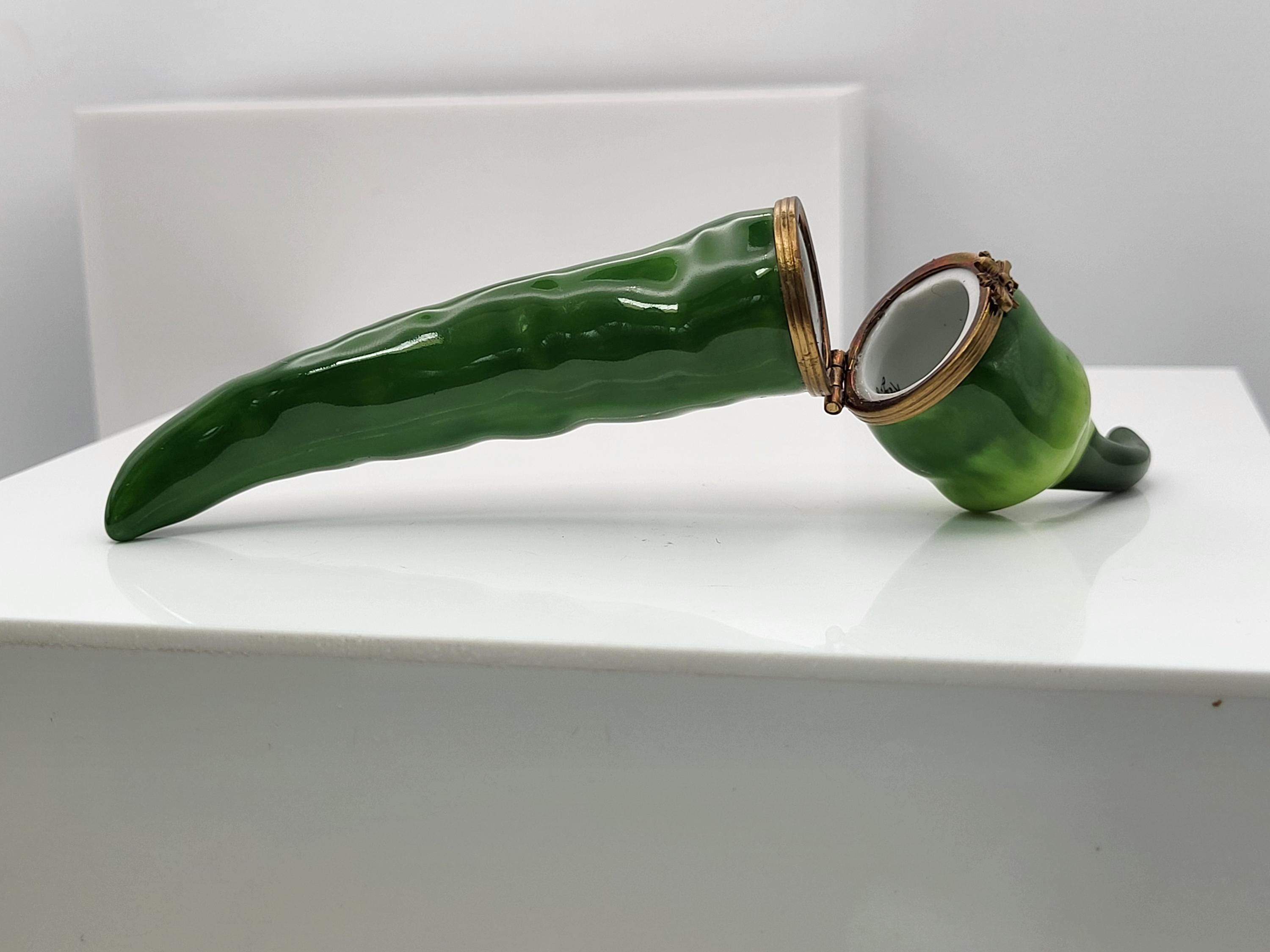 Vintage Green Chili French Limoge. signed by artist. view 2