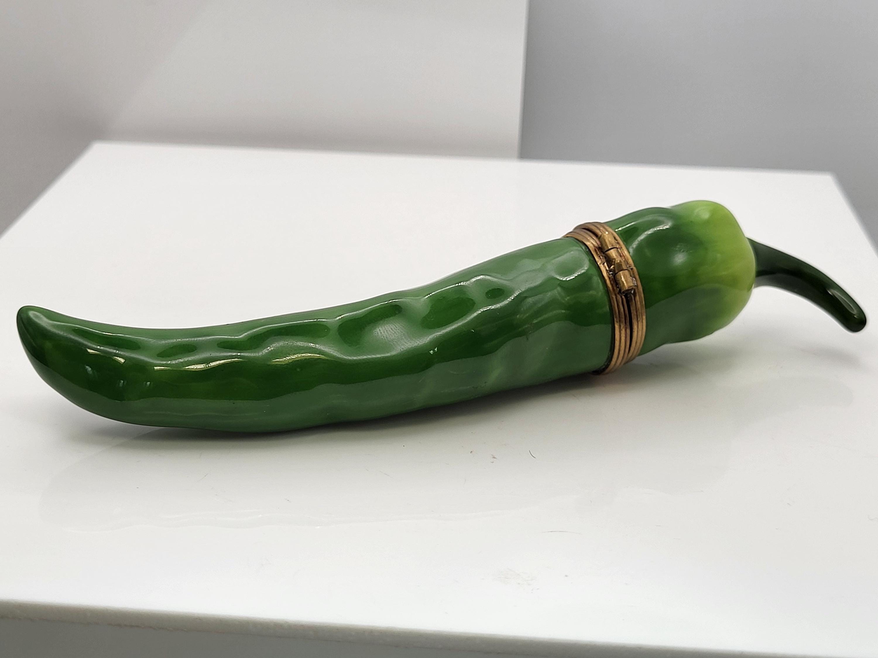 Vintage Green Chili French Limoge. signed by artist. view 4
