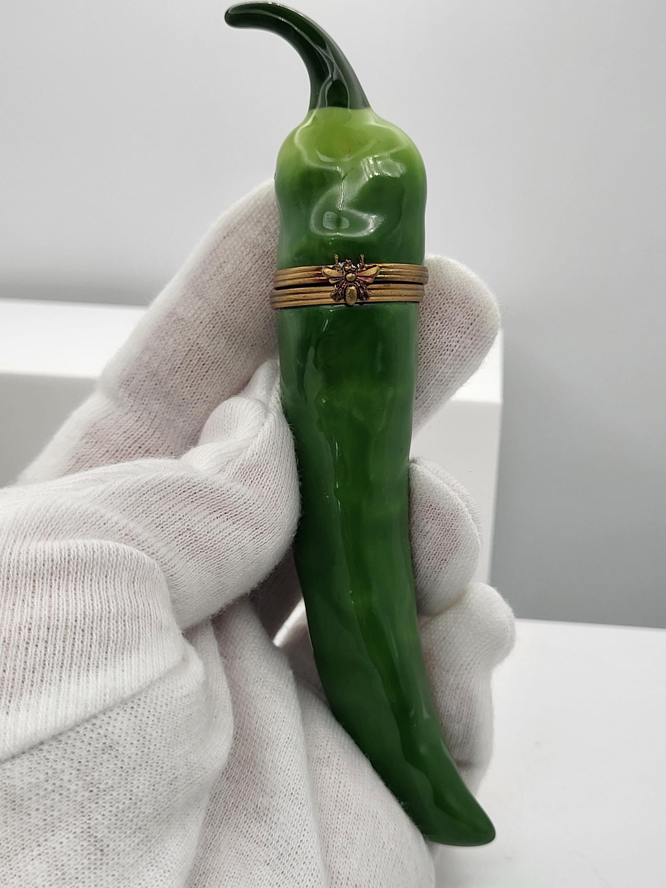 Vintage Green Chili French Limoge. signed by artist. view 5