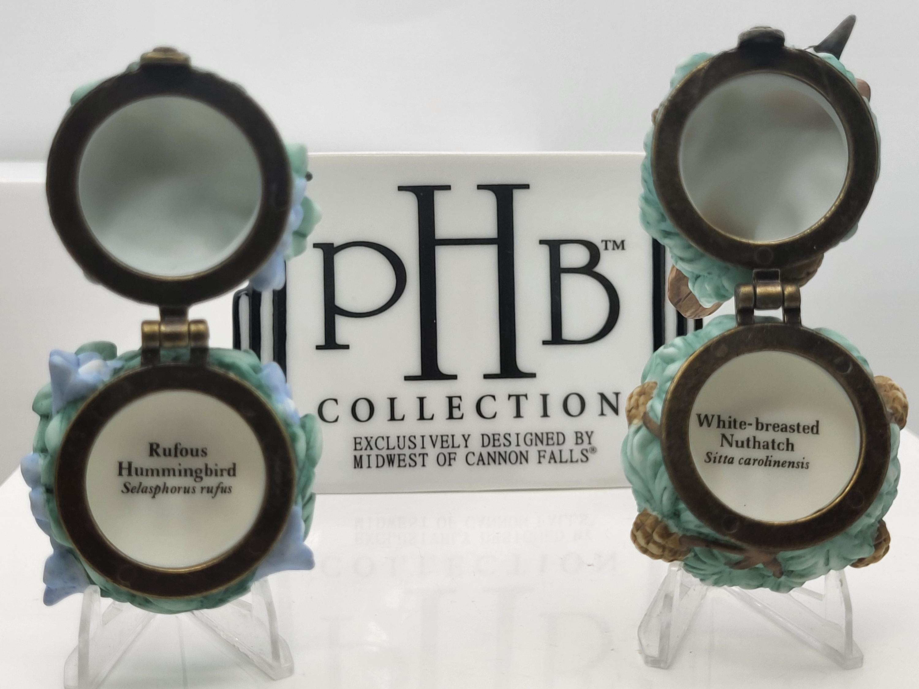 Vintage Midwest Bird Trinket Boxes, Set of 6, Hinged Porcelain view 4