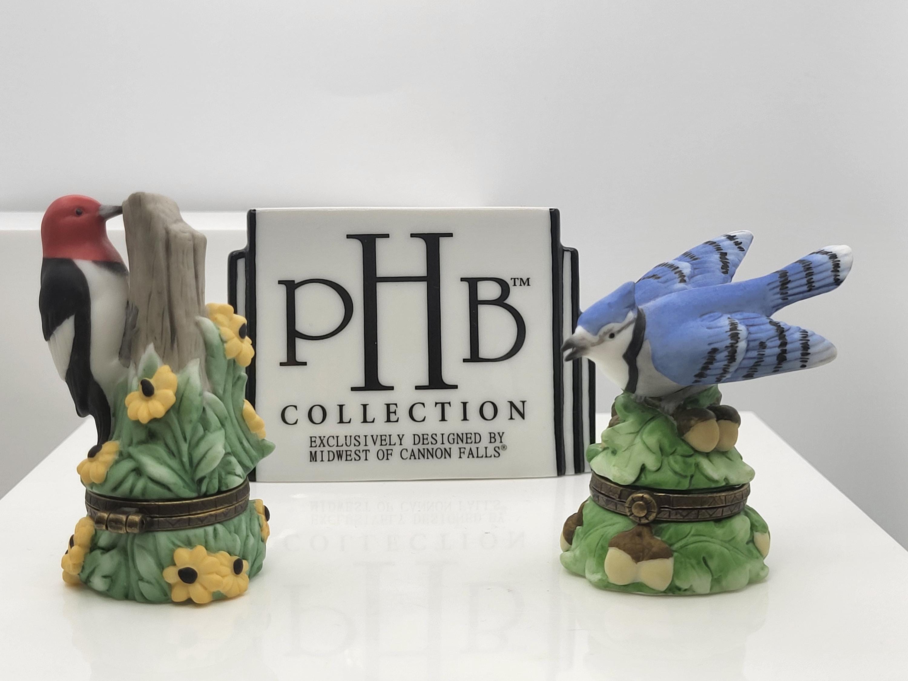 Vintage Midwest Bird Trinket Boxes, Set of 6, Hinged Porcelain view 8