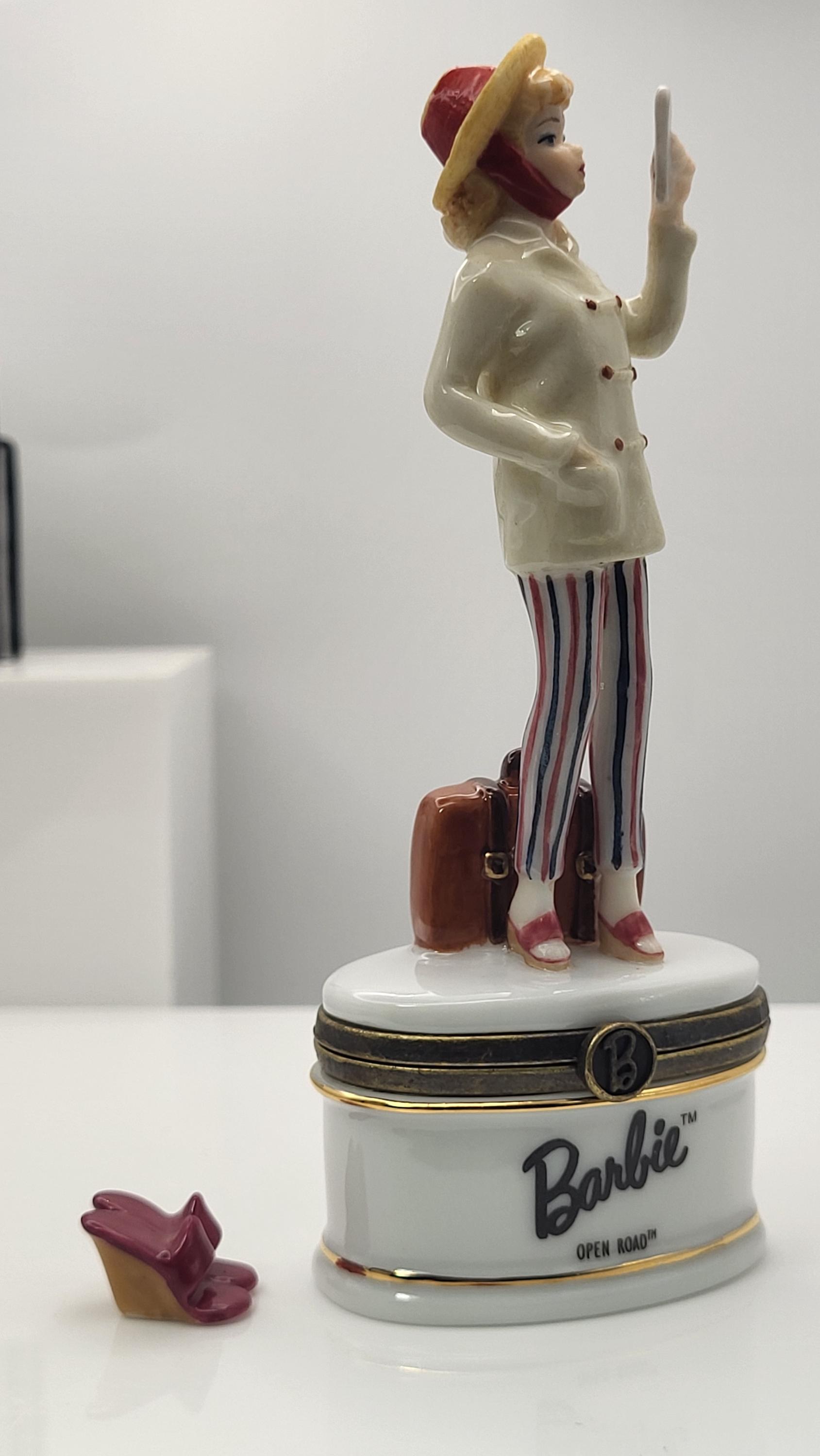 Open road Barbie porcelain hinged box with shoes trinket. Made by midwest of cannon falls. view 3