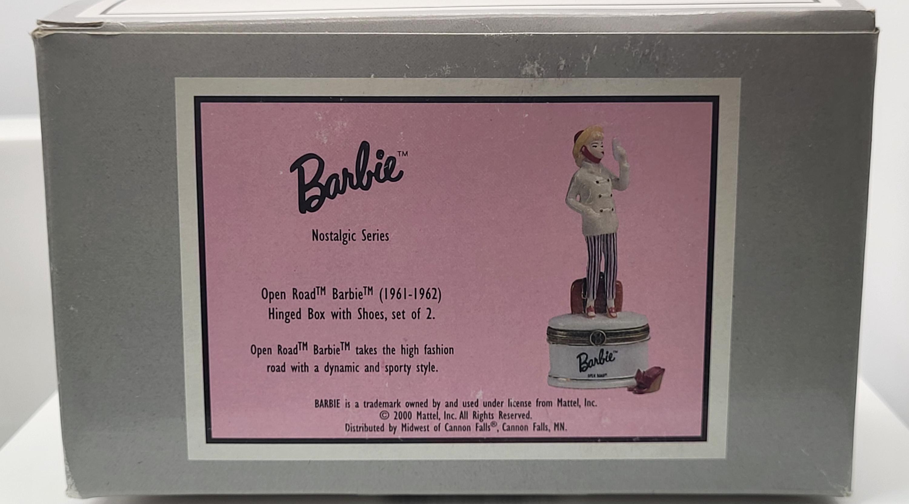 Open road Barbie porcelain hinged box with shoes trinket. Made by midwest of cannon falls. view 9