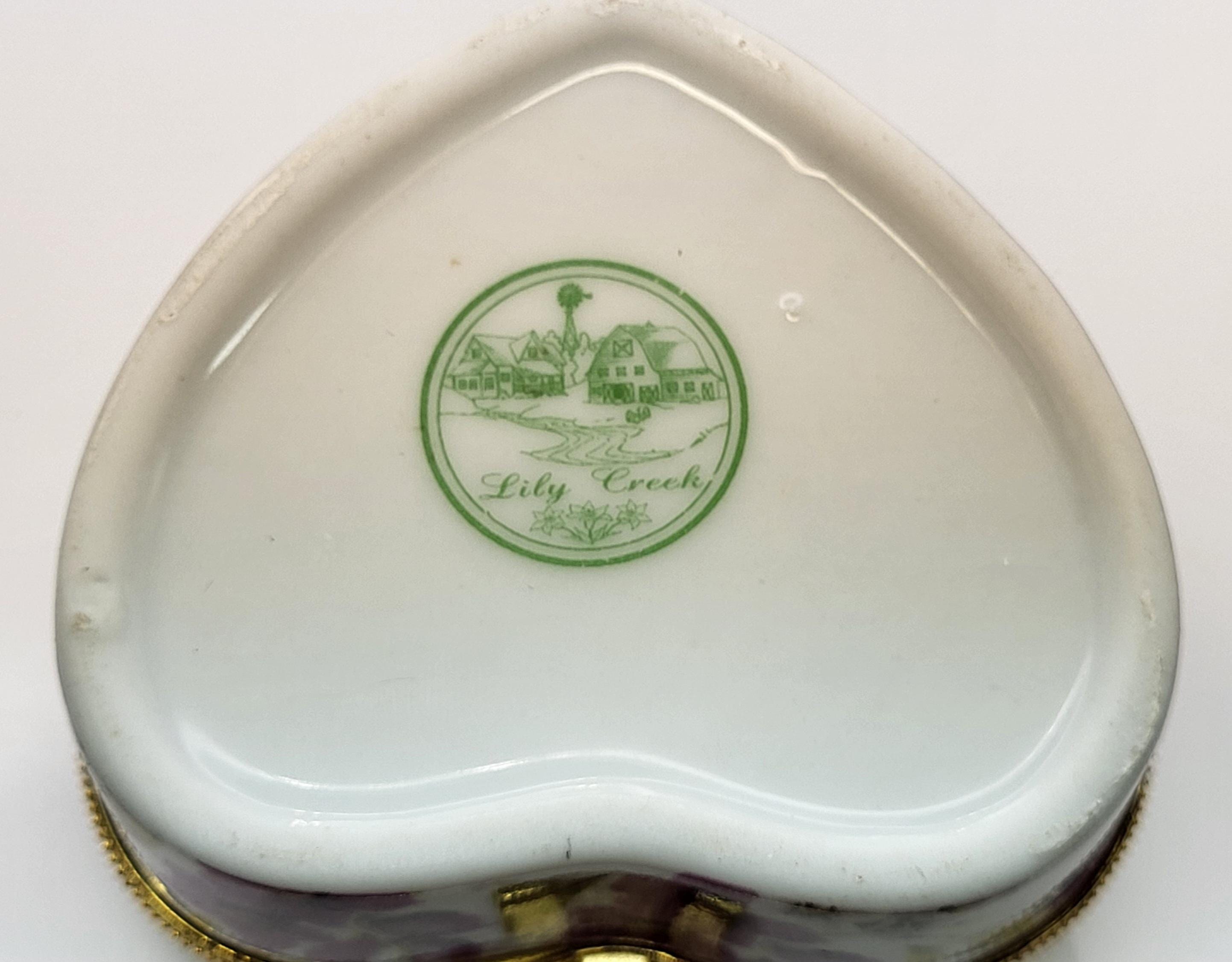Set of 3 fine China and porcelain floral trinket boxes. Made by Lilly Creek, Ljètte, and Avondale. view 4