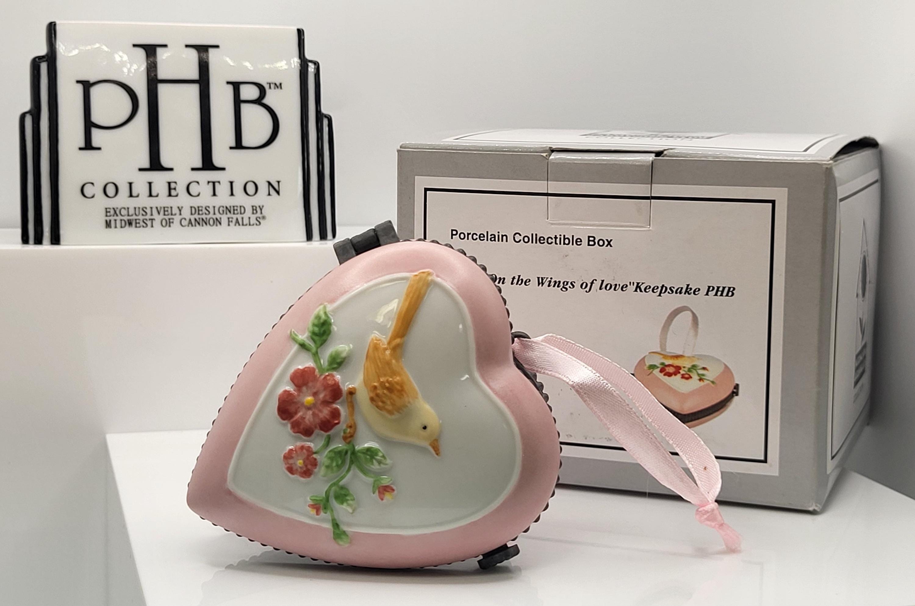 On the Wings of Love Keepsake Porcelain Hinged Box Made by National Home Gardening Club Collection.