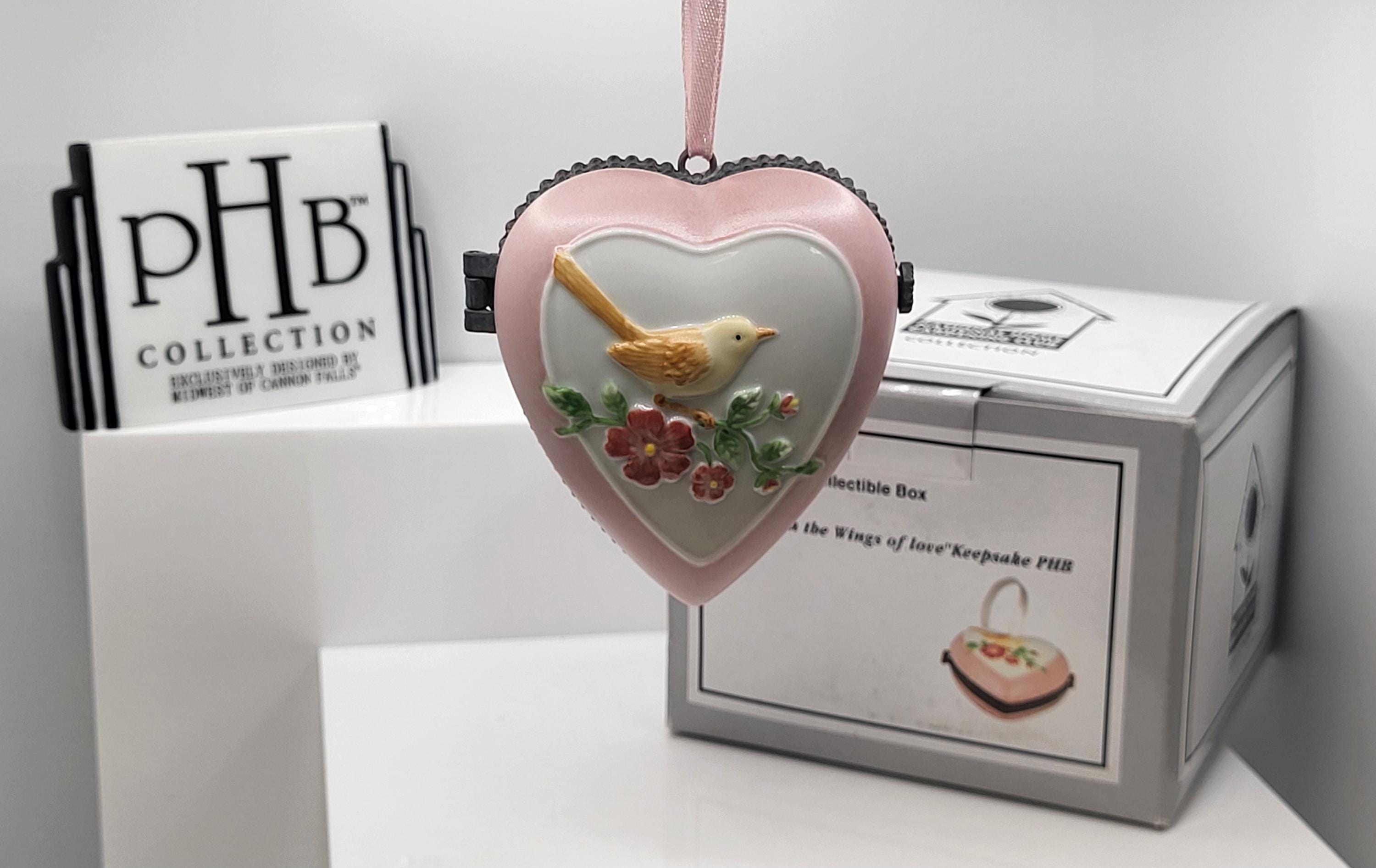 On the Wings of Love Keepsake Porcelain Hinged Box Made by National Home Gardening Club Collection. view 3