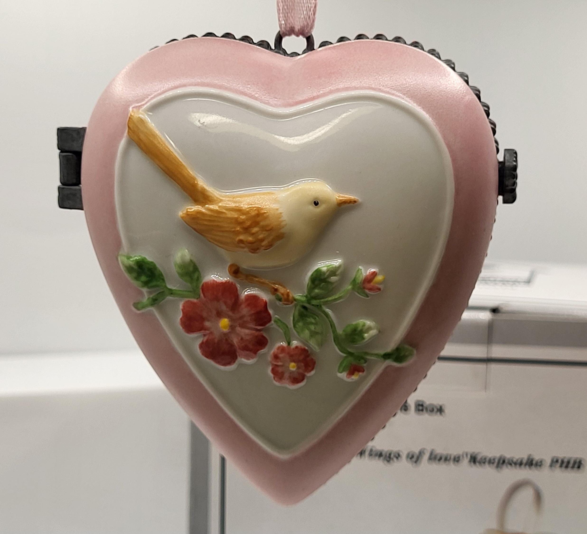 On the Wings of Love Keepsake Porcelain Hinged Box Made by National Home Gardening Club Collection. view 4