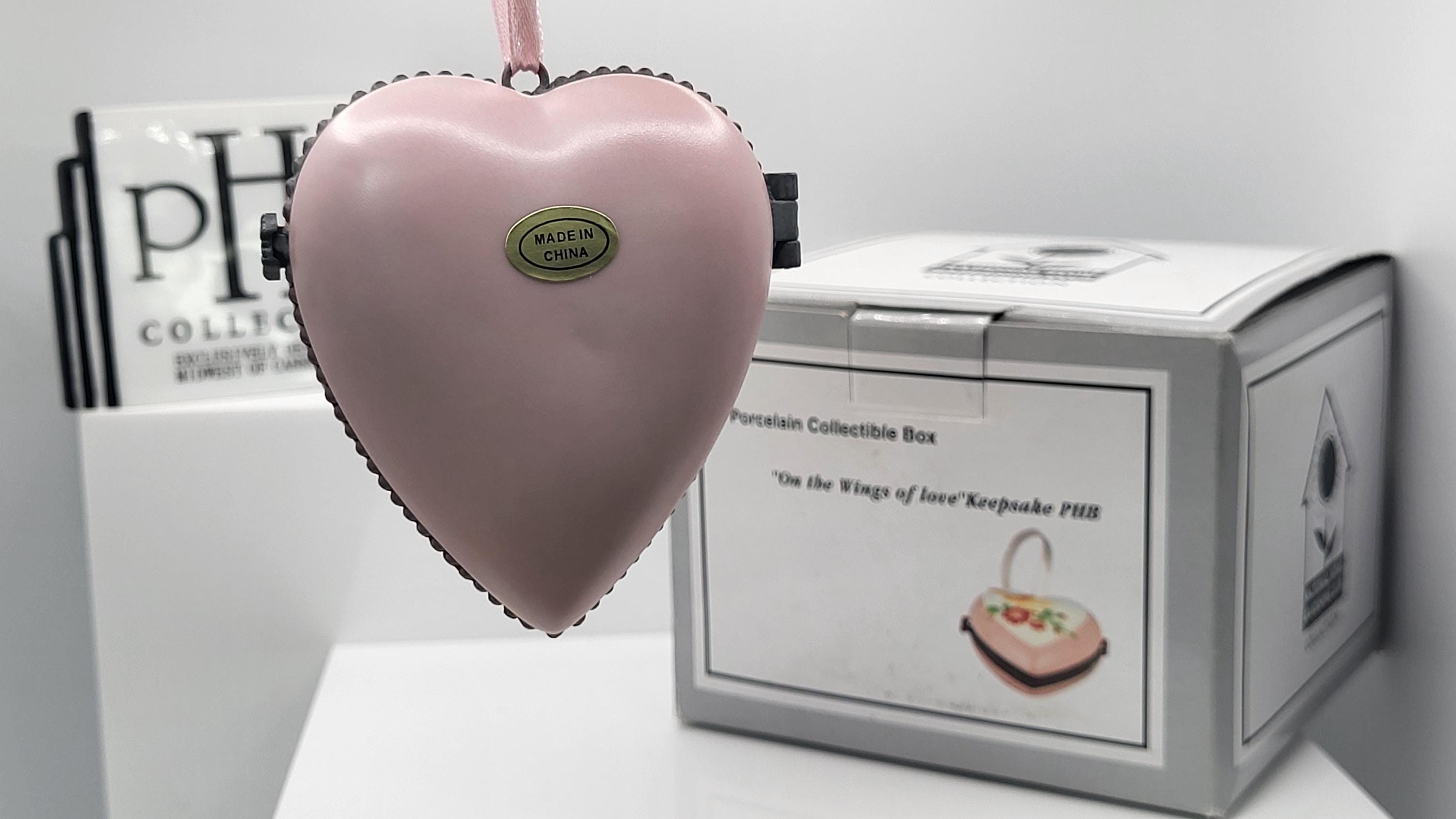 On the Wings of Love Keepsake Porcelain Hinged Box Made by National Home Gardening Club Collection. view 6