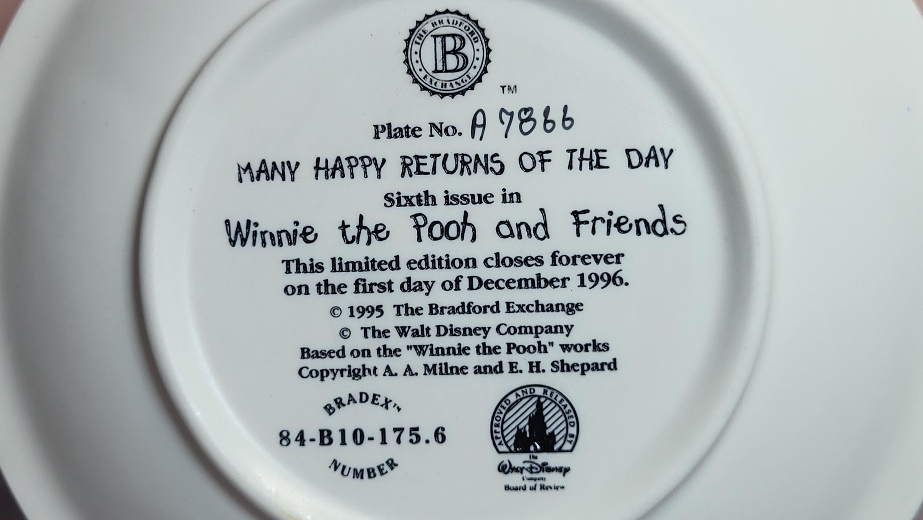 Bradford Exchange Winnie the Pooh "Many Happy Returns of the Day" Collector Plate view 10