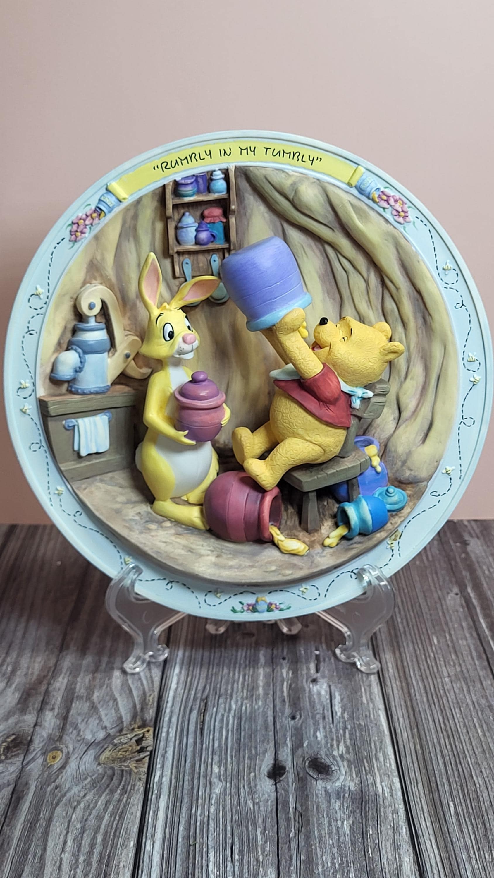 Bradford Exchange Winnie the Pooh "Rumbly in My Tumbly" 3D Collector Plate - 1996 Release - Original Packaging (No COA).