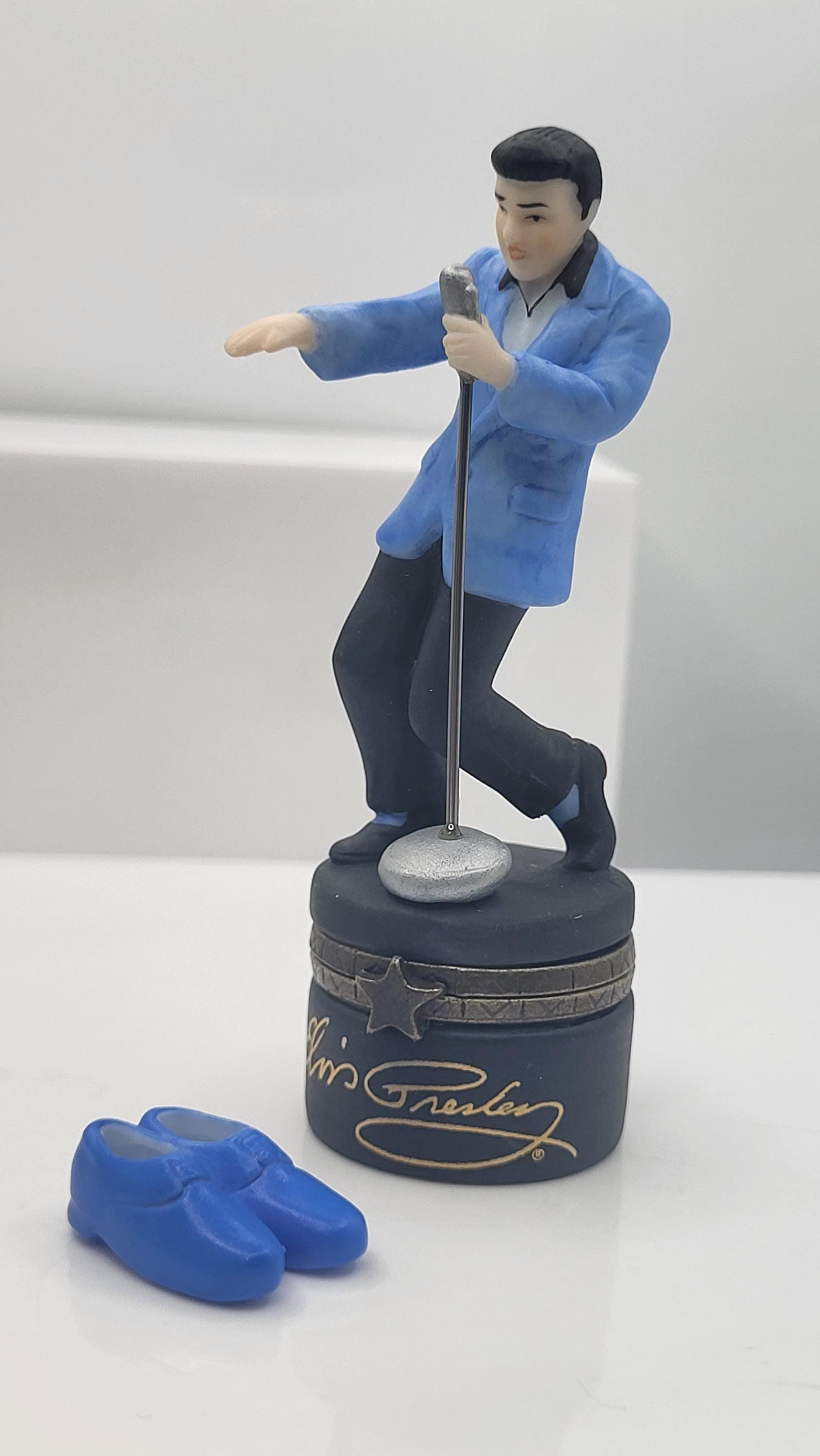 Elvis Presley "The Rockabilly Cat 1956" PHB Porcelain Hinged Box with Blue Suede Shoes Trinket by Midwest of Cannon Falls view 3