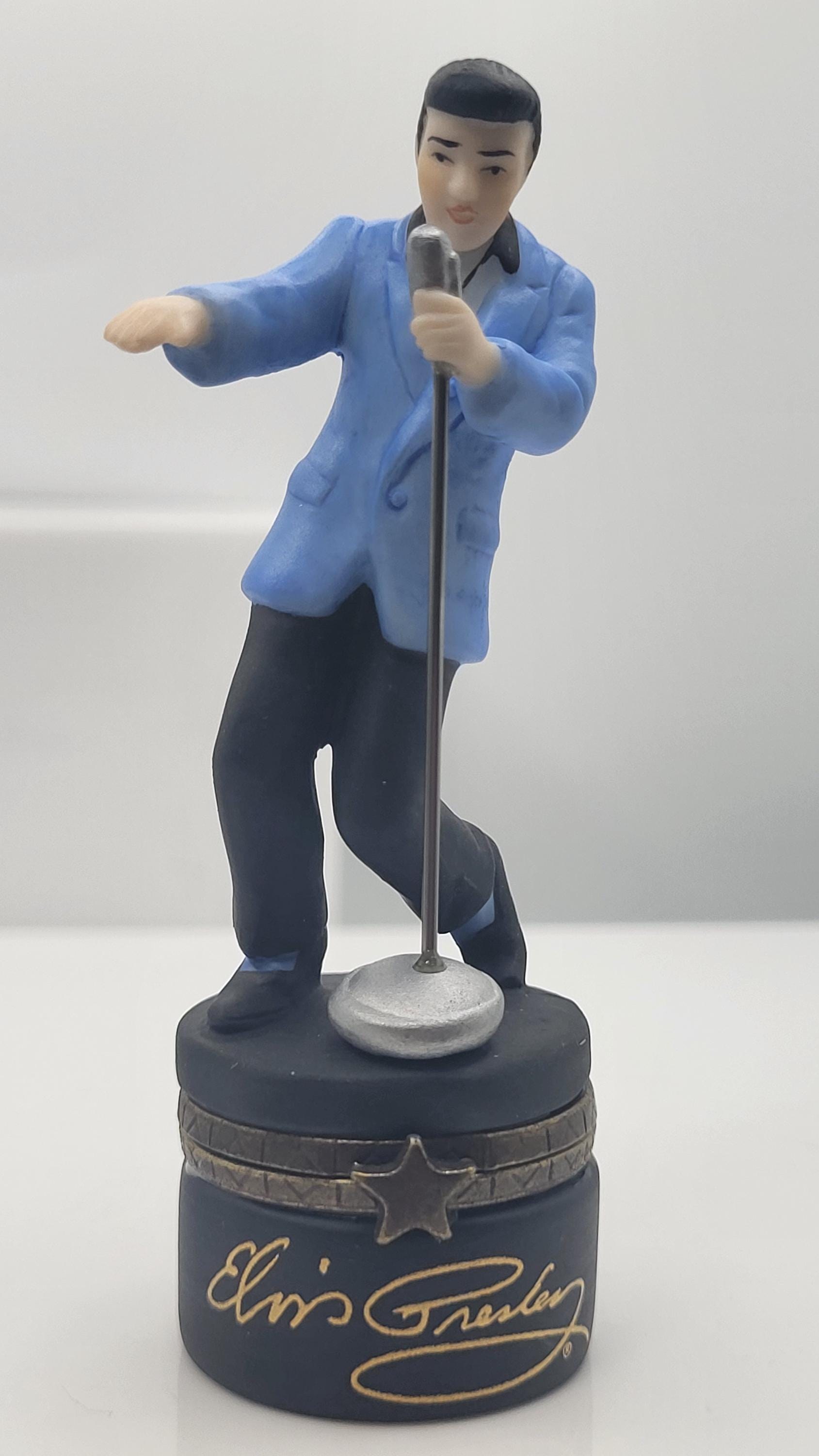 Elvis Presley "The Rockabilly Cat 1956" PHB Porcelain Hinged Box with Blue Suede Shoes Trinket by Midwest of Cannon Falls view 4