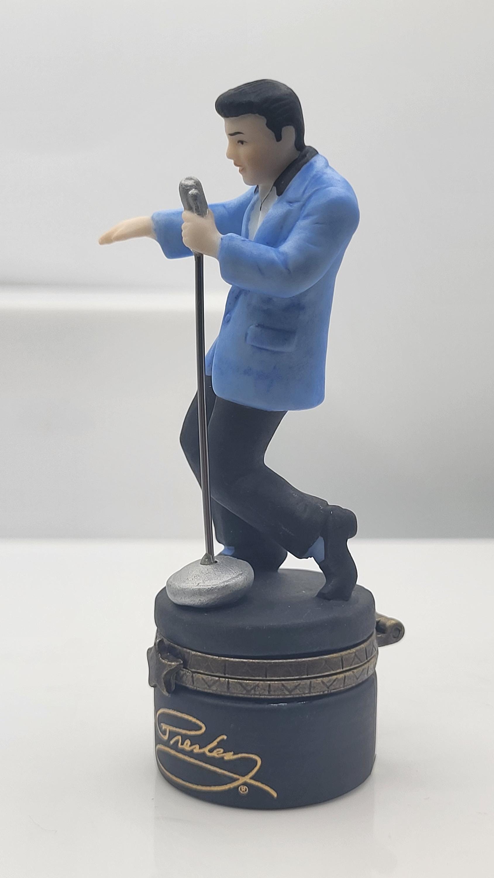 Elvis Presley "The Rockabilly Cat 1956" PHB Porcelain Hinged Box with Blue Suede Shoes Trinket by Midwest of Cannon Falls view 7