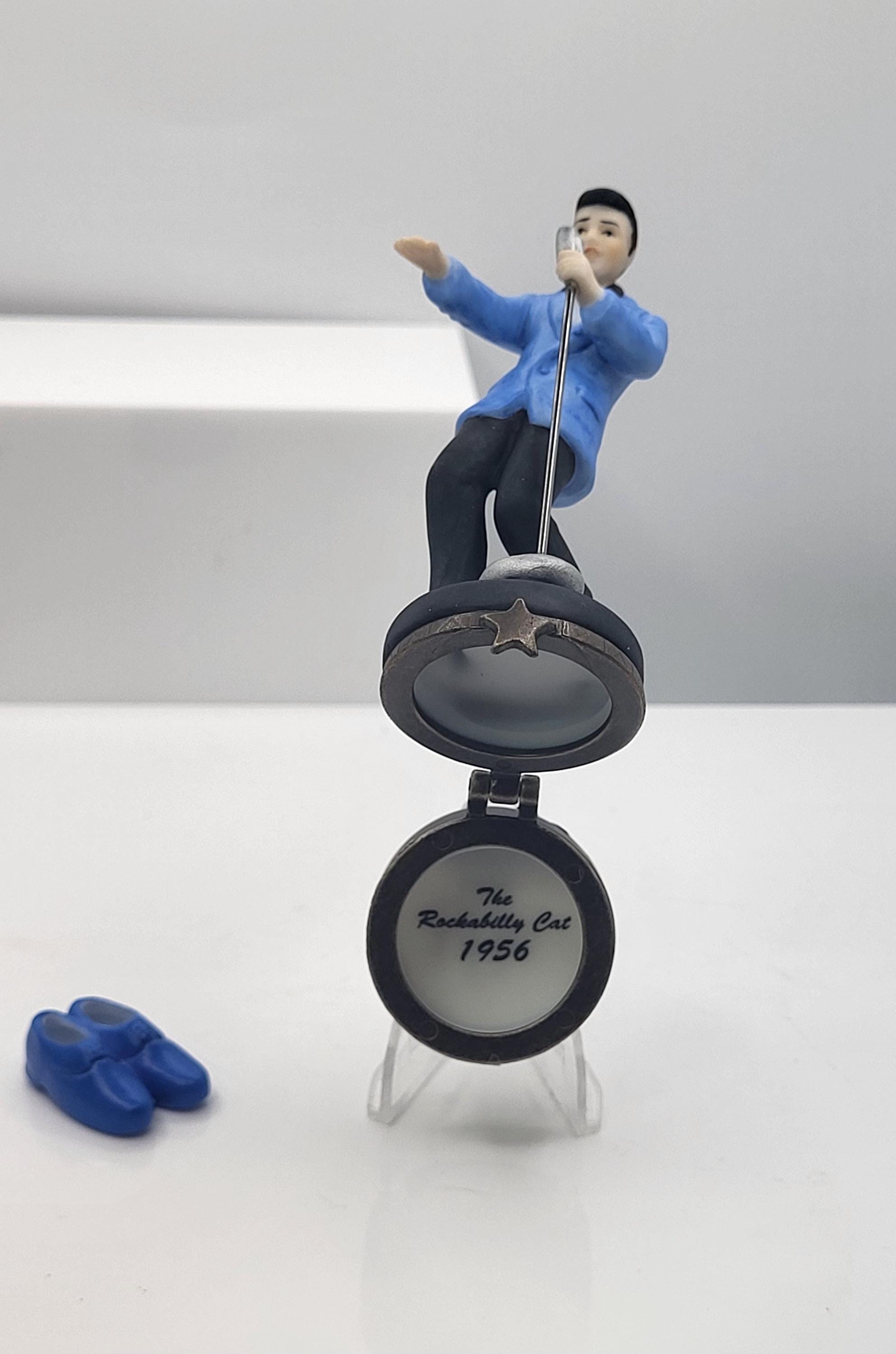 Elvis Presley "The Rockabilly Cat 1956" PHB Porcelain Hinged Box with Blue Suede Shoes Trinket by Midwest of Cannon Falls view 8