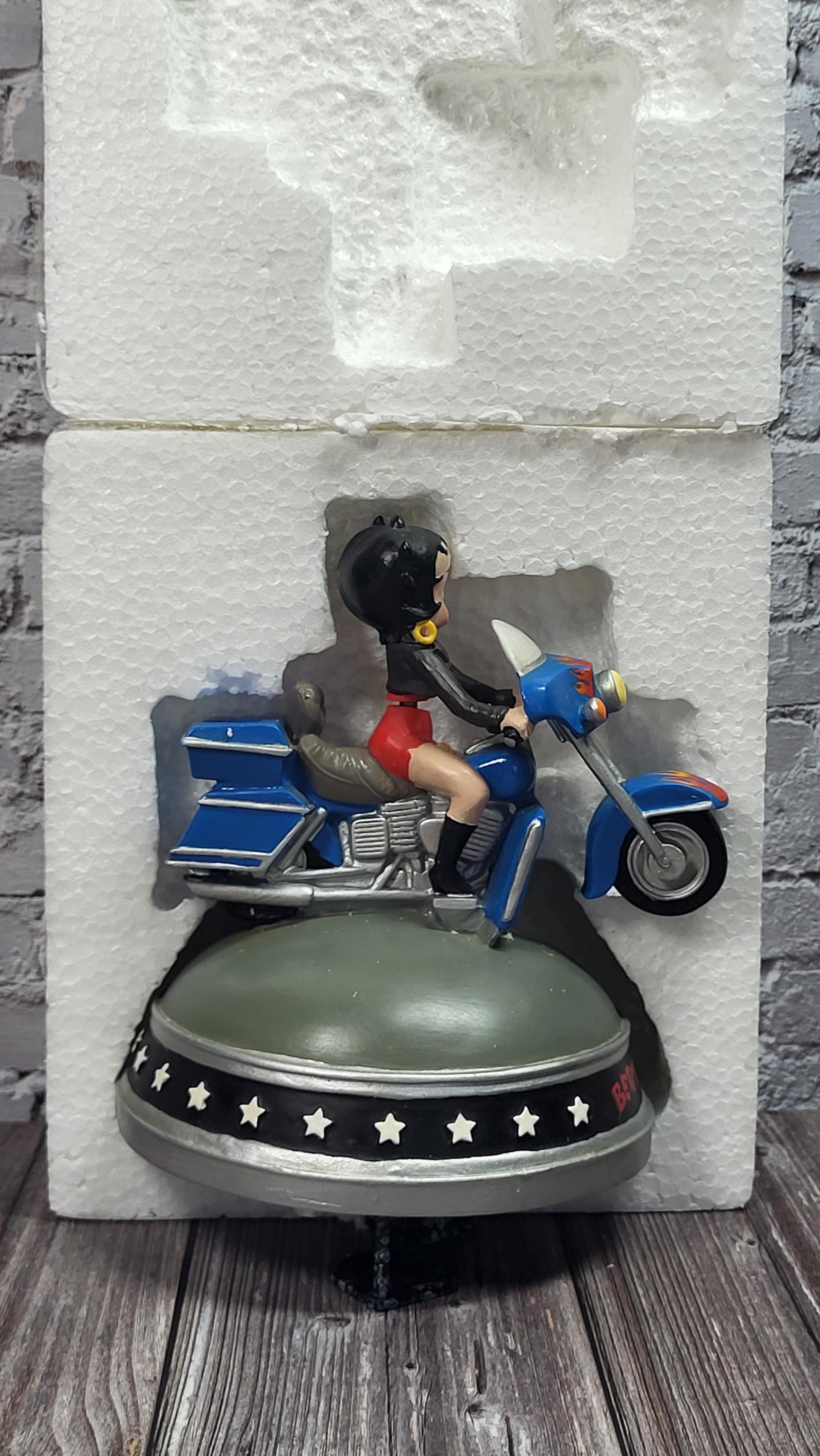 A Symphony of Motion and Melody: The Pristine, New-in-Box Betty Boop Motorcycle Musical Figurine Plays On the Road Again! view 3