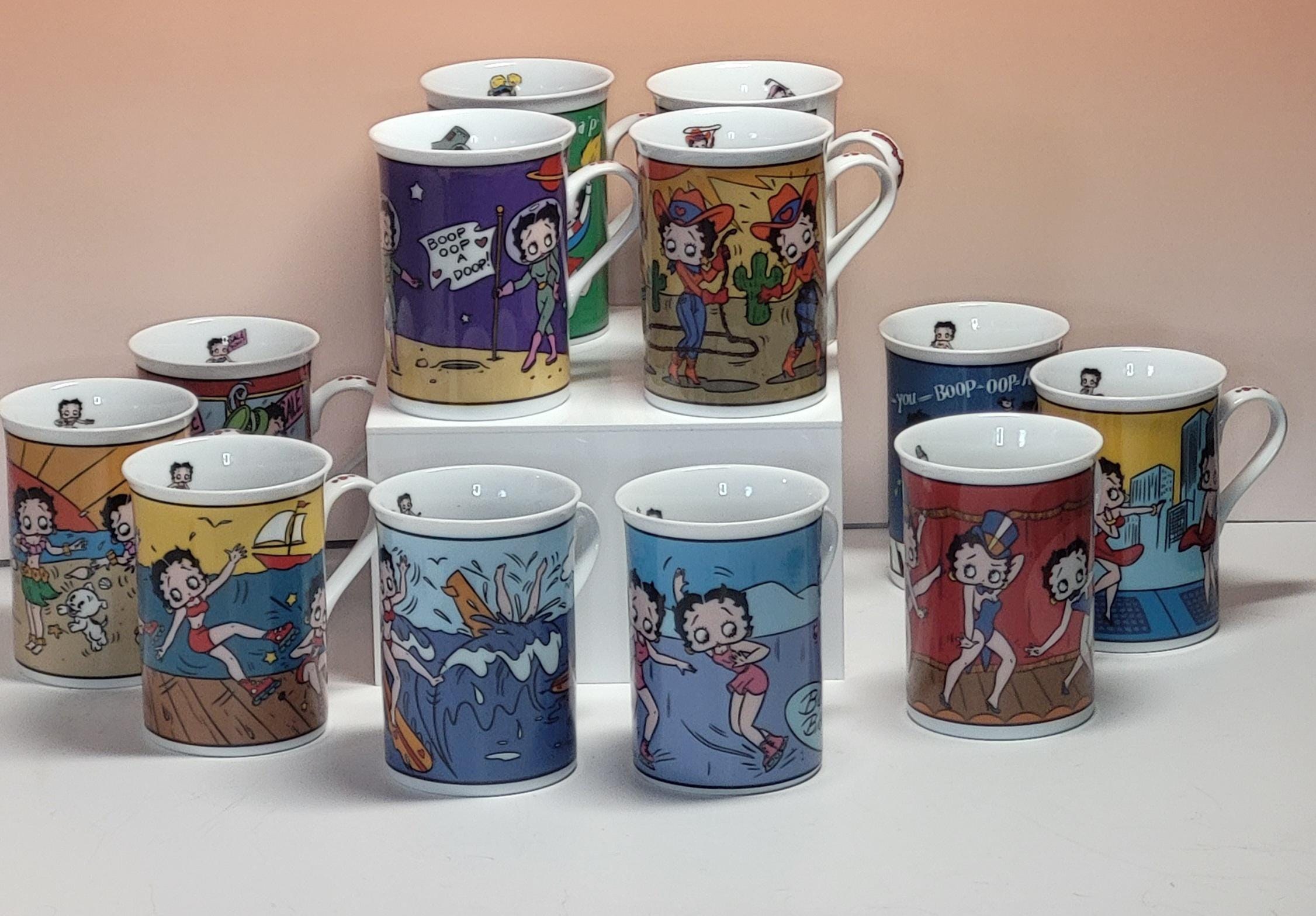 Vintage Betty Boop Danbury Mint Fine Porcelain Collector Mug Set of 12 with COA - Perfect Condition view 3