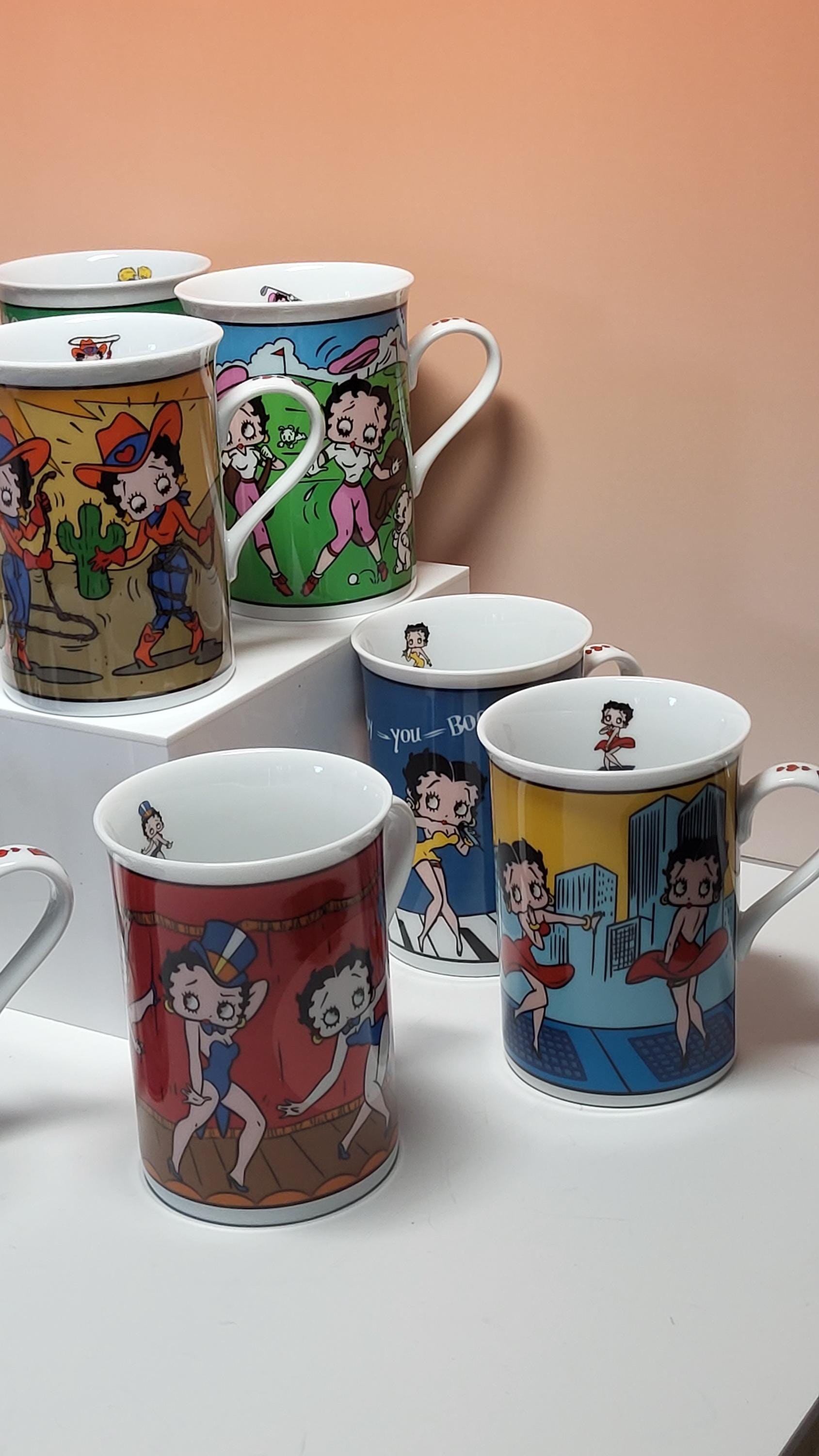 Vintage Betty Boop Danbury Mint Fine Porcelain Collector Mug Set of 12 with COA - Perfect Condition view 5