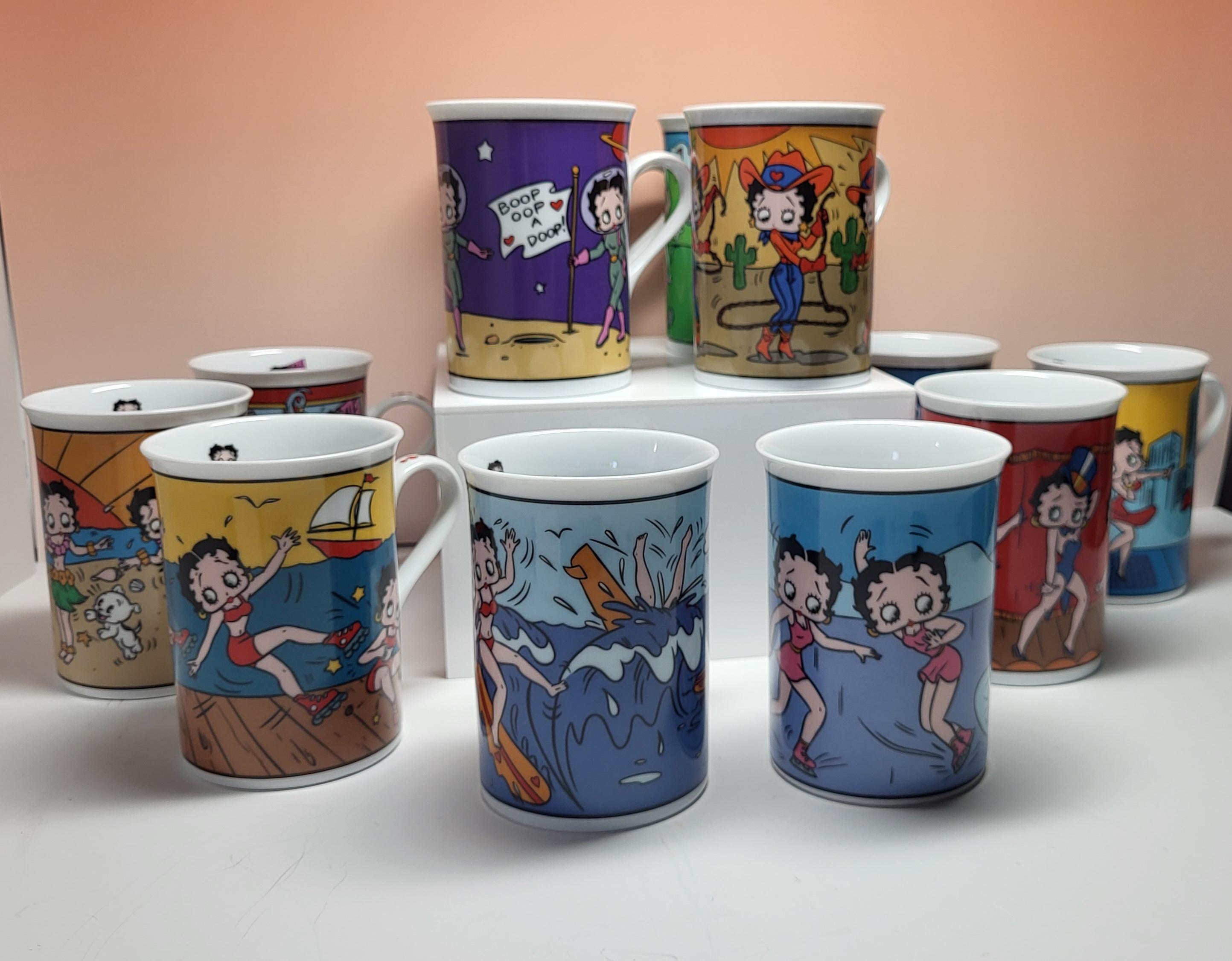 Vintage Betty Boop Danbury Mint Fine Porcelain Collector Mug Set of 12 with COA - Perfect Condition view 6