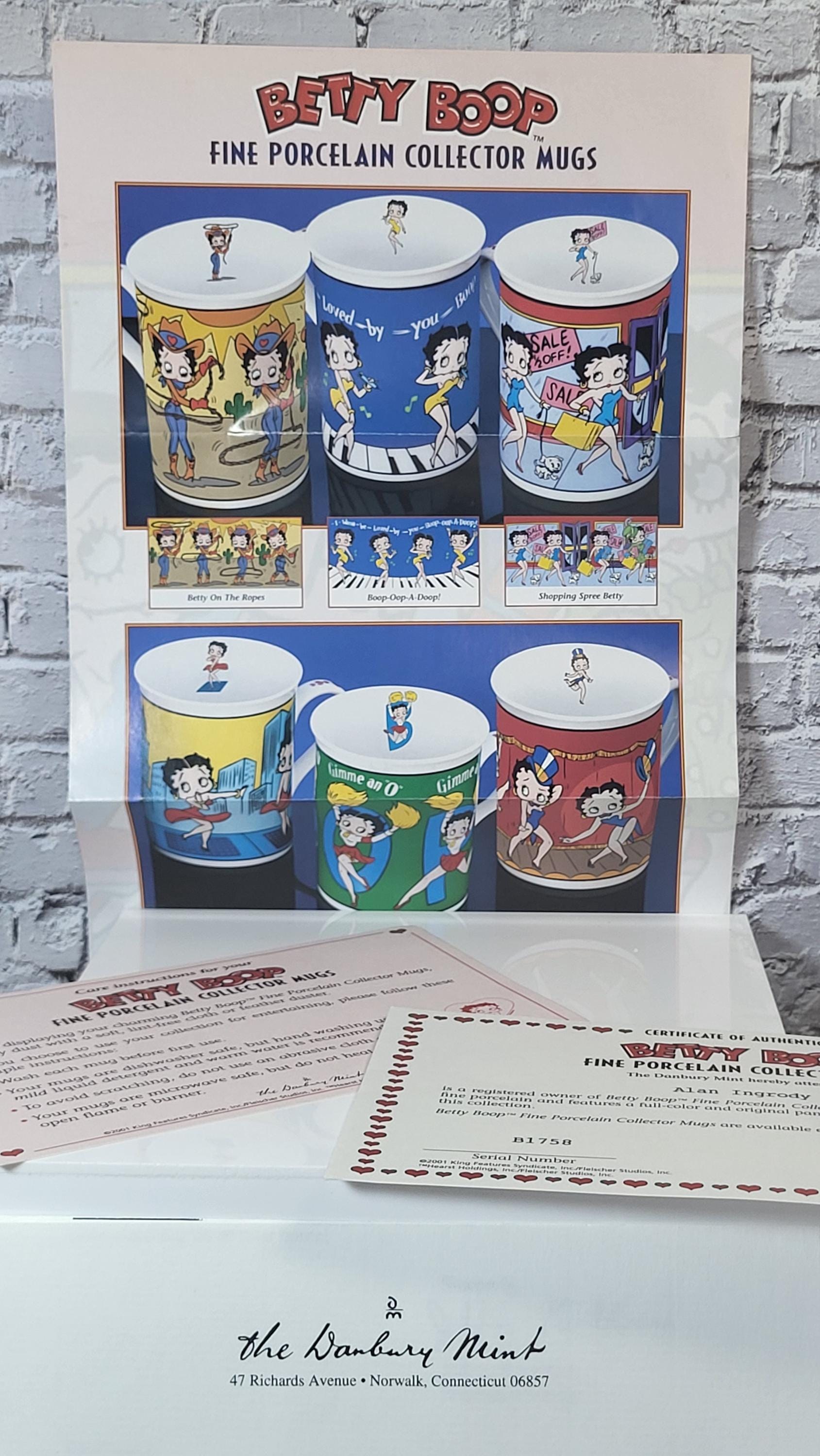 Vintage Betty Boop Danbury Mint Fine Porcelain Collector Mug Set of 12 with COA - Perfect Condition view 10