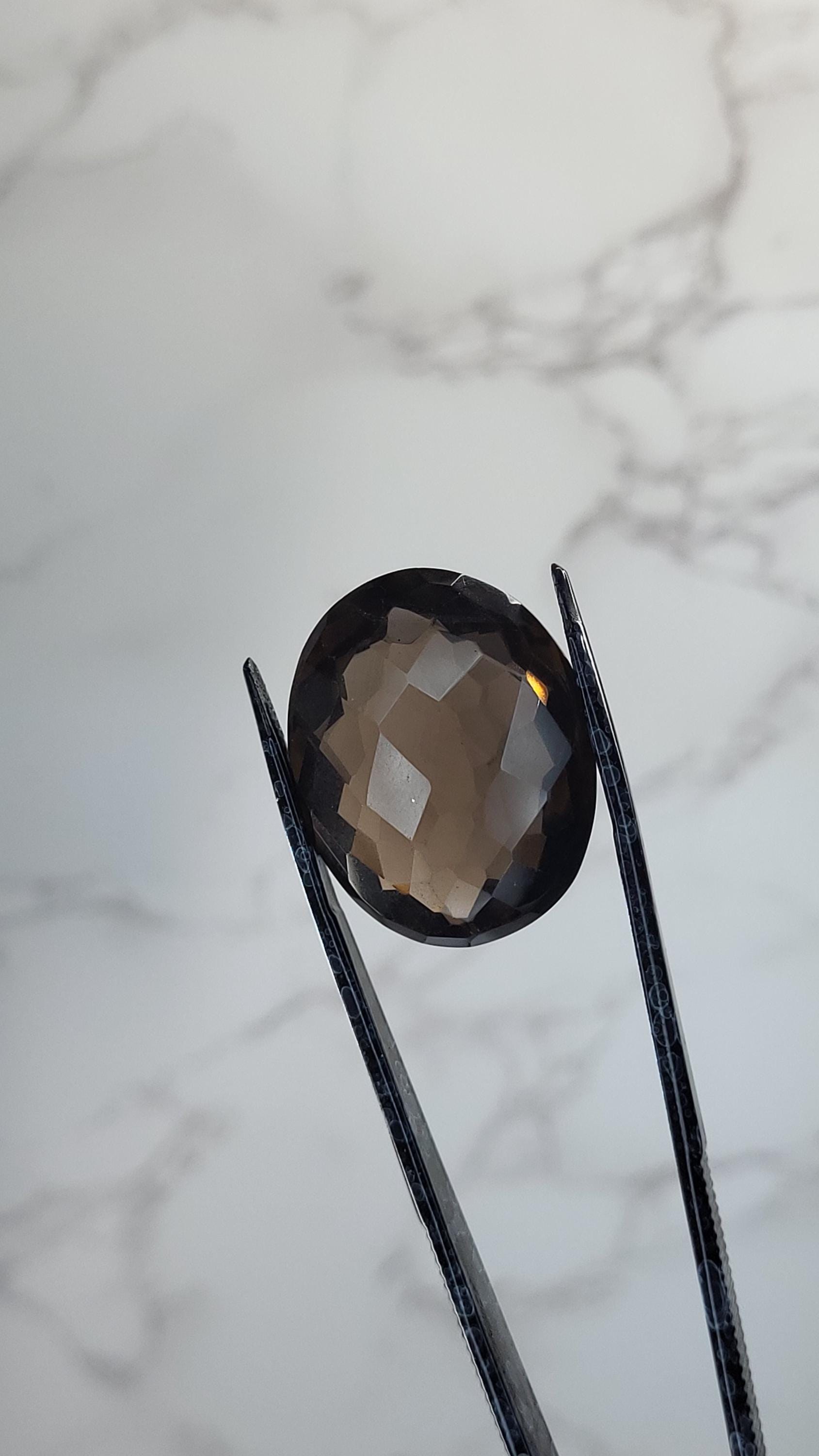Unique 61.165 Smoky Quartz Faceted Stone
