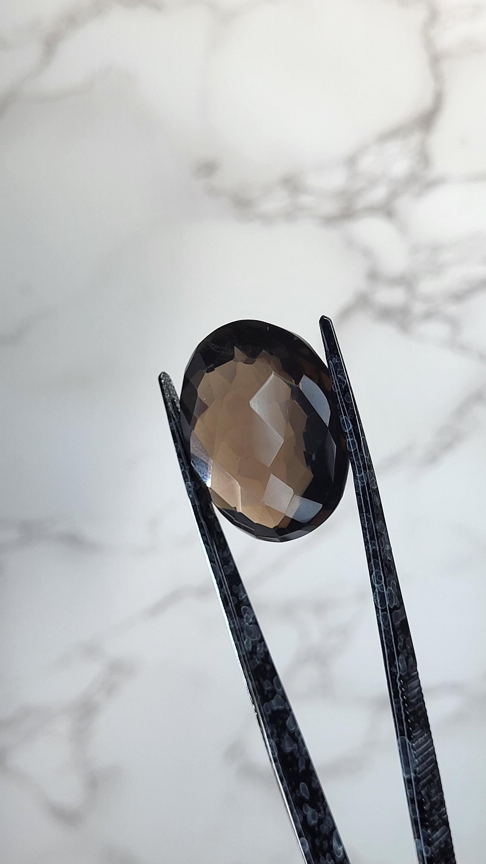 Unique 61.165 Smoky Quartz Faceted Stone view 2