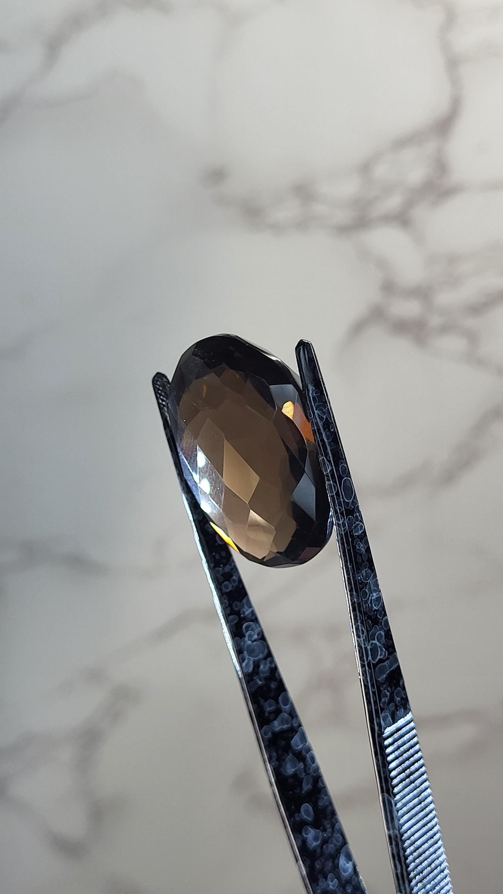 Unique 61.165 Smoky Quartz Faceted Stone view 5
