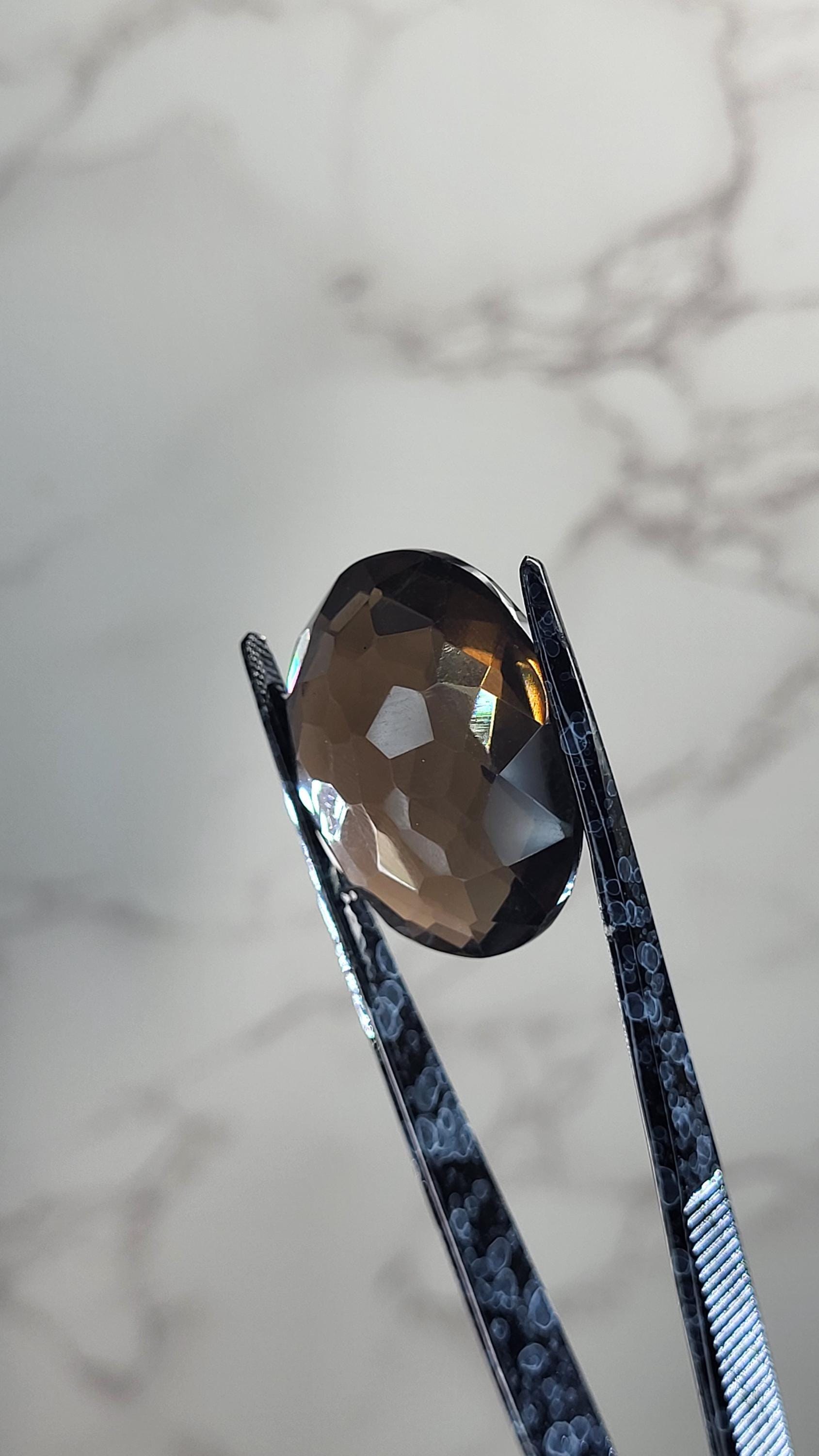 Unique 61.165 Smoky Quartz Faceted Stone view 6