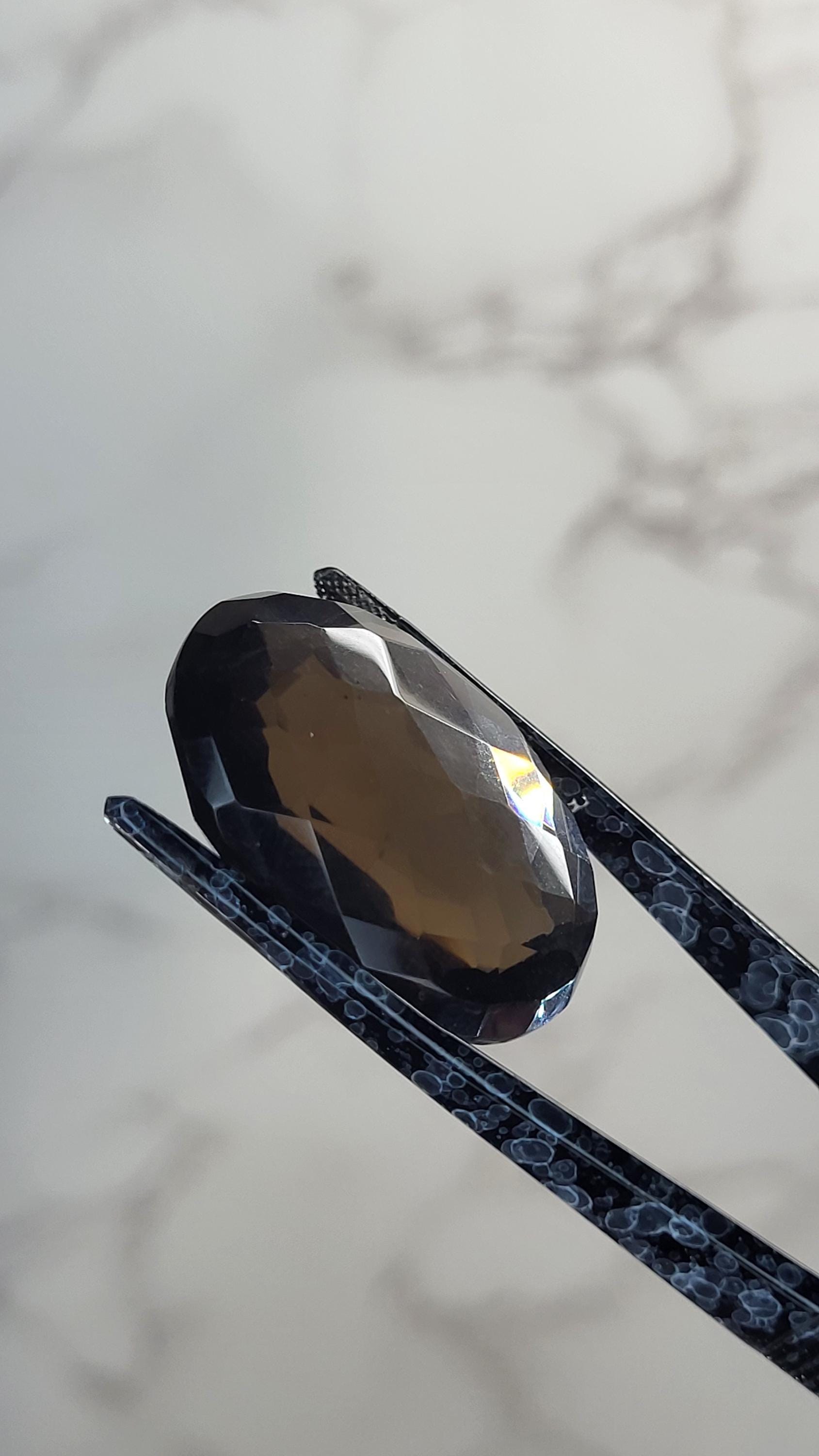 Unique 61.165 Smoky Quartz Faceted Stone view 8