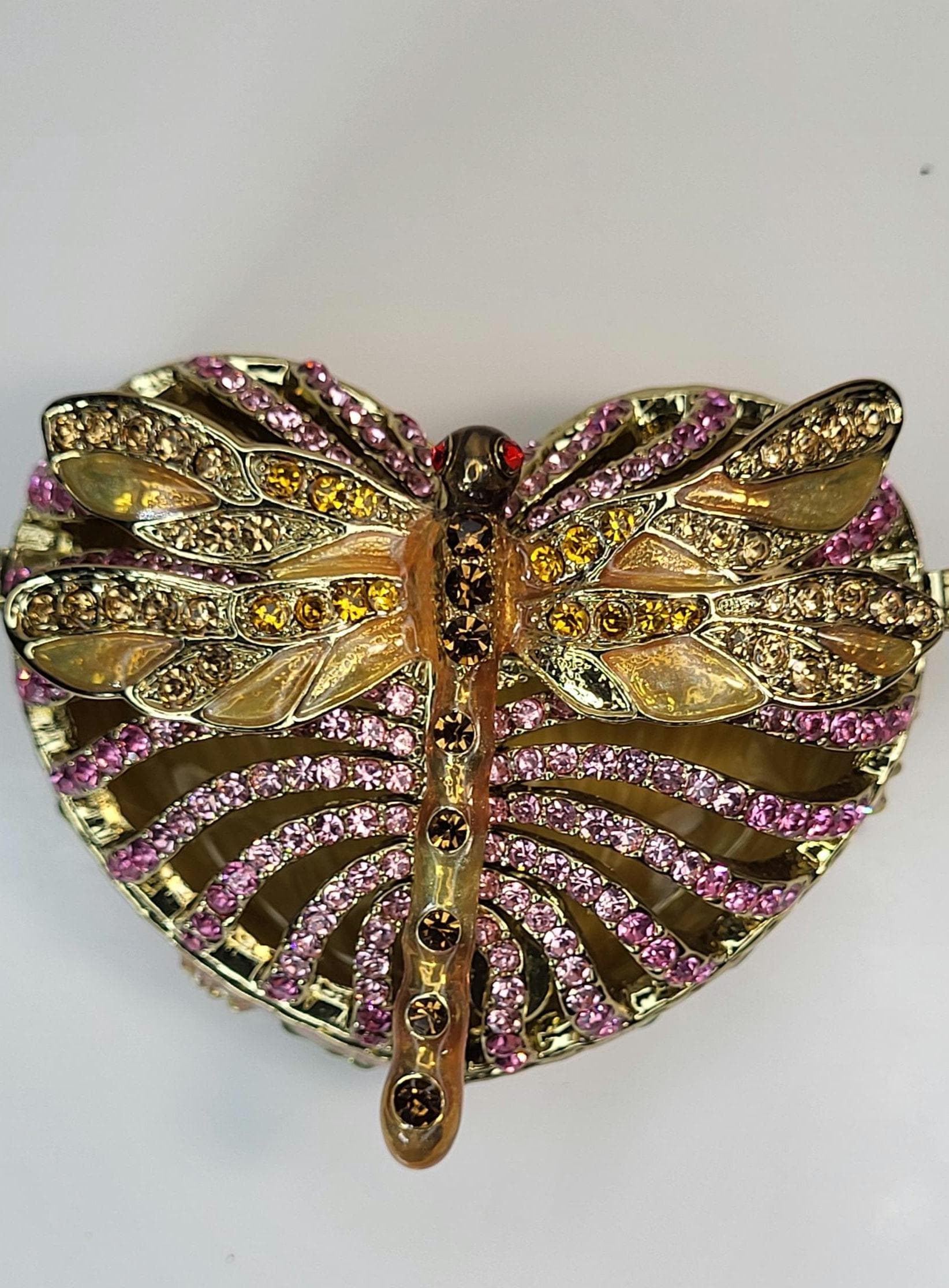 Ornate Vintage Dragonfly Trinket Box
